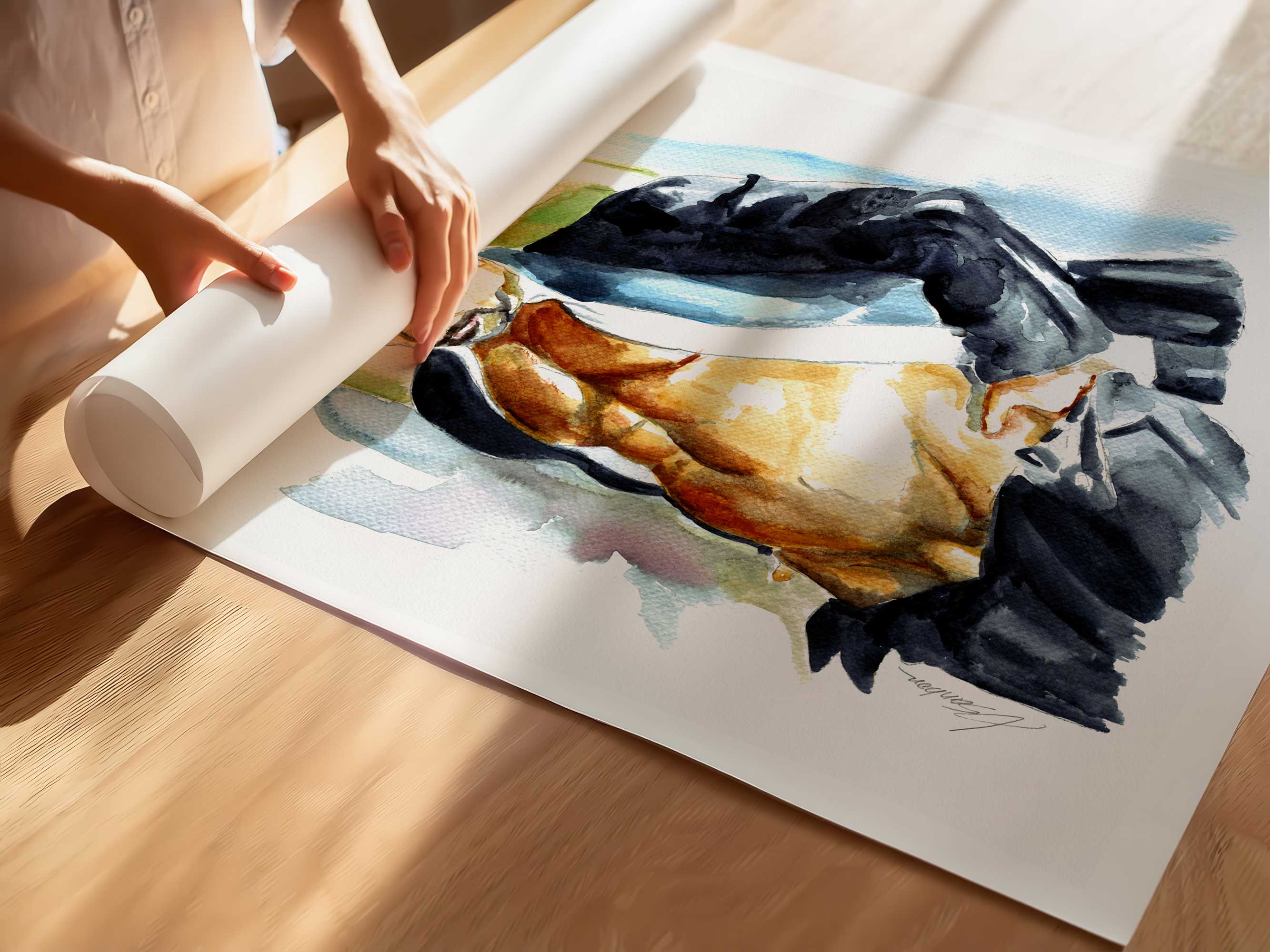 Man in Suit Undressing - Art Print Artist Brenden Sanborn