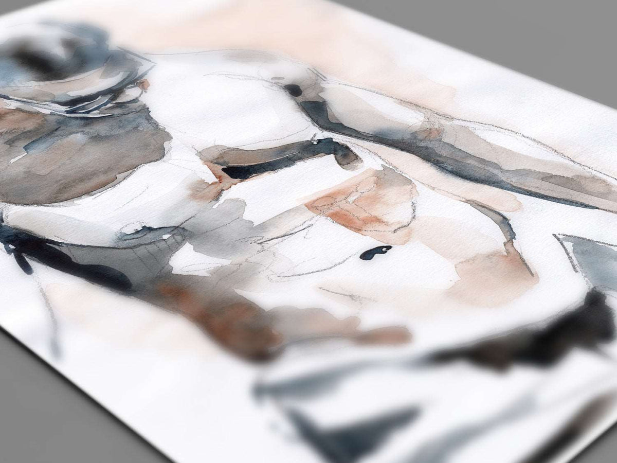 Male Torso with Dark Tonal Shades - 9x12" Original Watercolor Painting Artist Brenden Sanborn