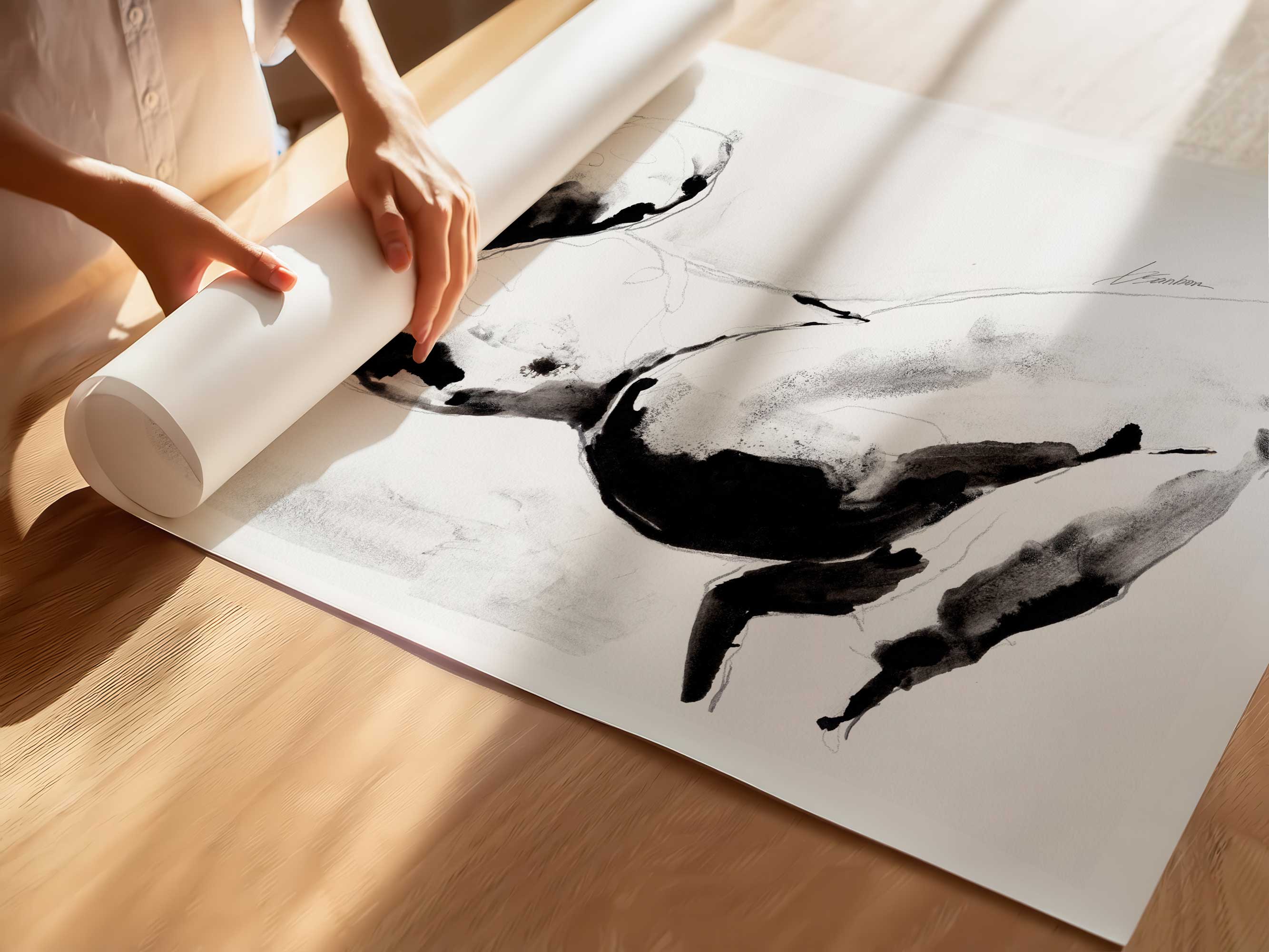 Kneel in Ink and Shadow – Art Print Artist Brenden Sanborn