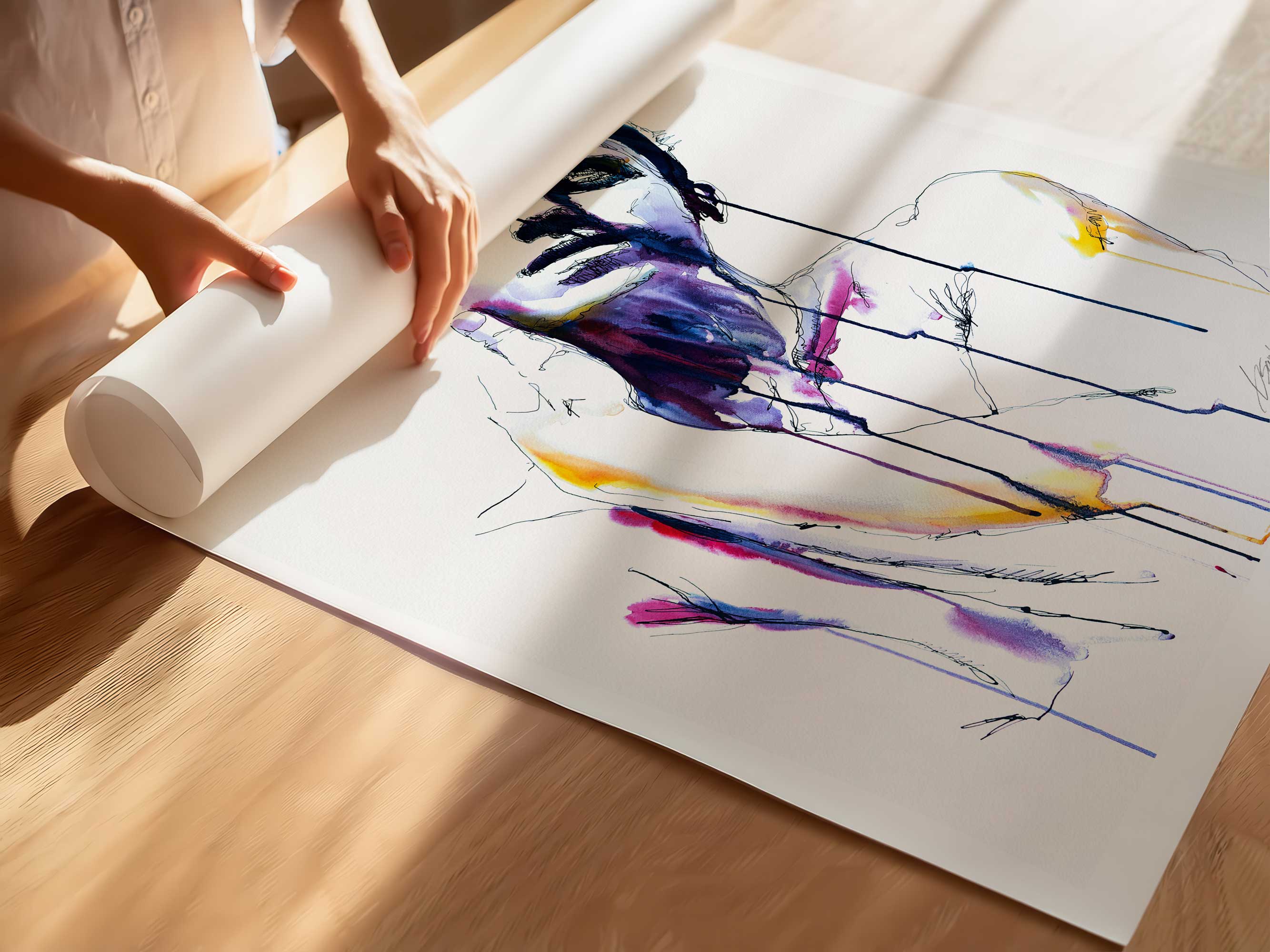 Bare Neck Reaching for Tenderness - Art Print Artist Brenden Sanborn