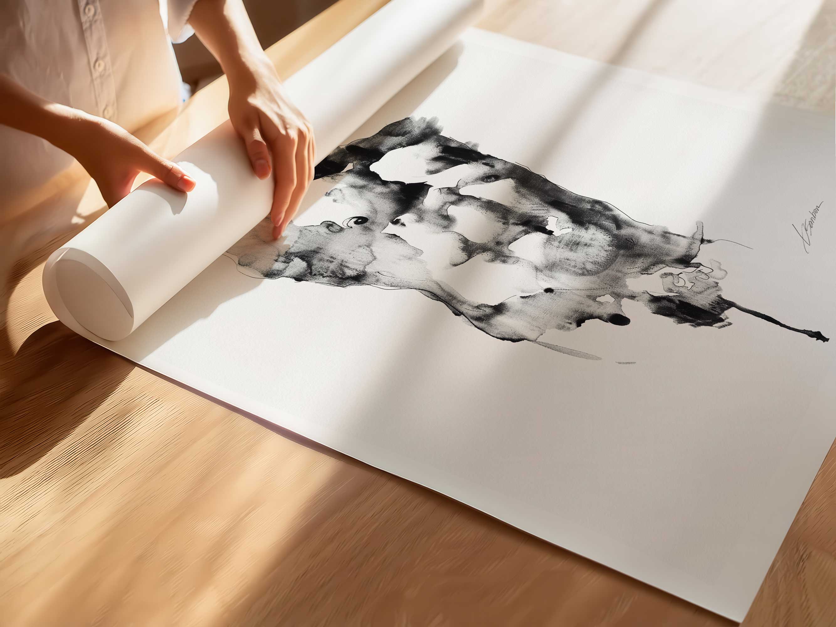 Fading Figure in Ink – Art Print Artist Brenden Sanborn
