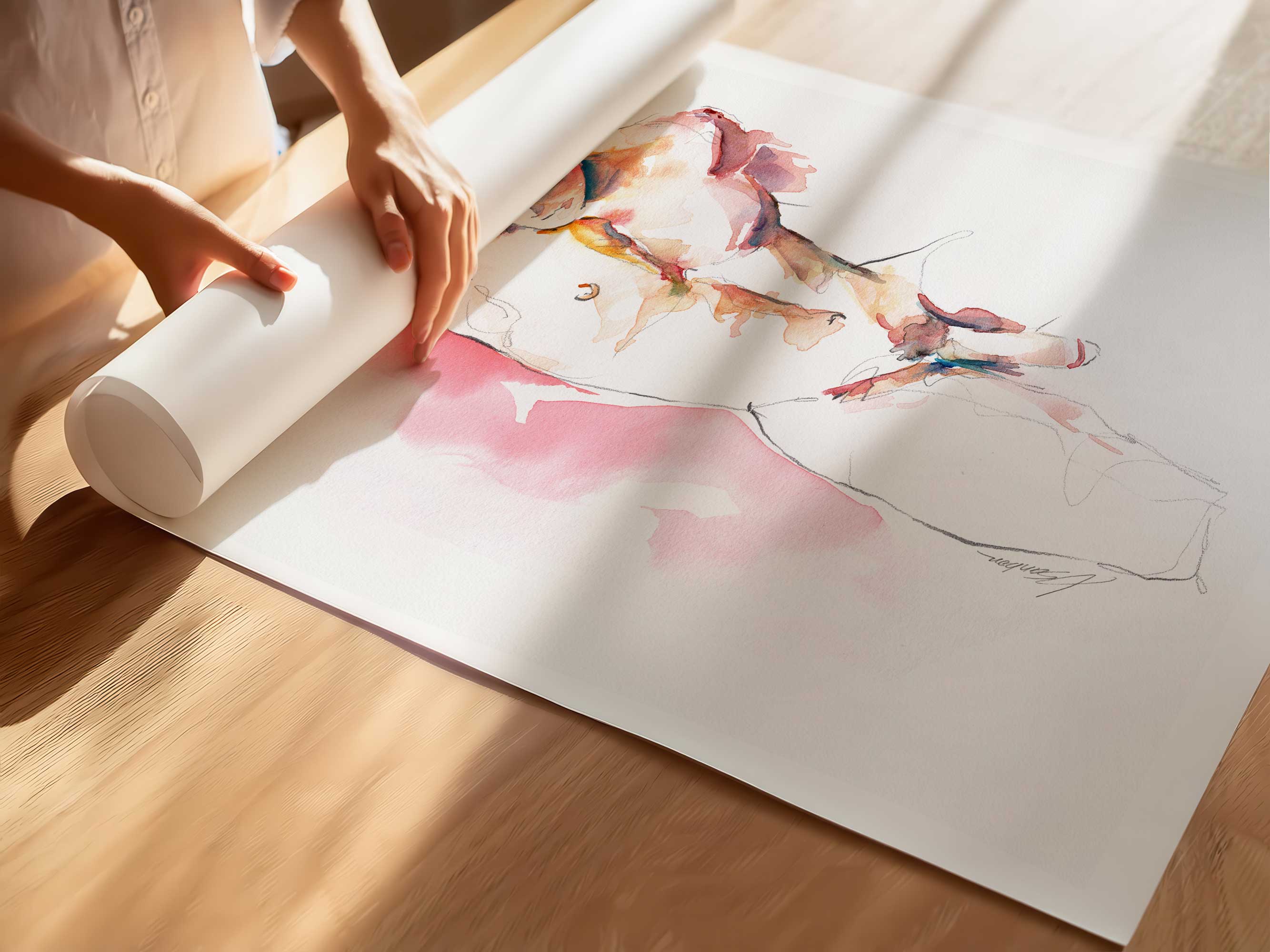 Fluid Male Form in Gentle Motion - Art Print Artist Brenden Sanborn