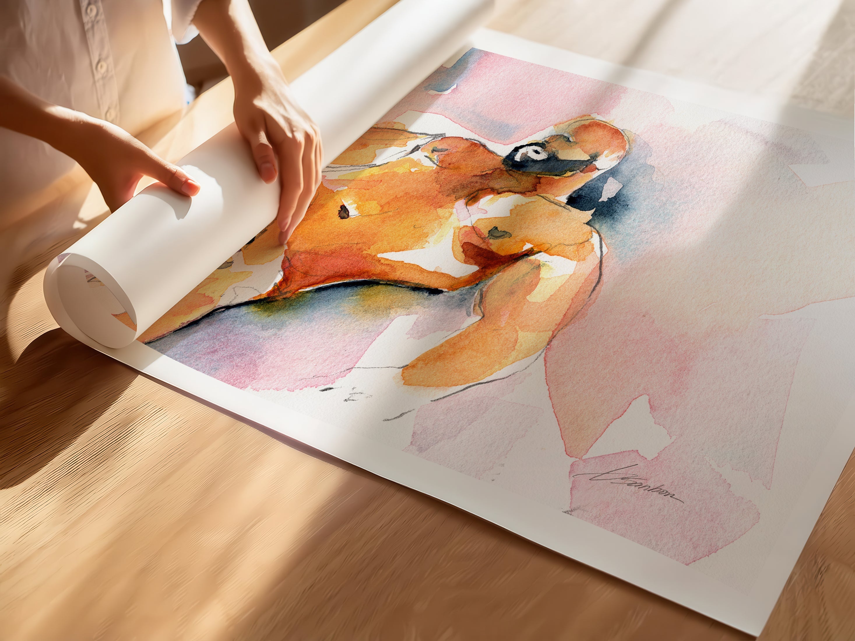 Bear Figure in Restful Repose - Art Print Artist Brenden Sanborn