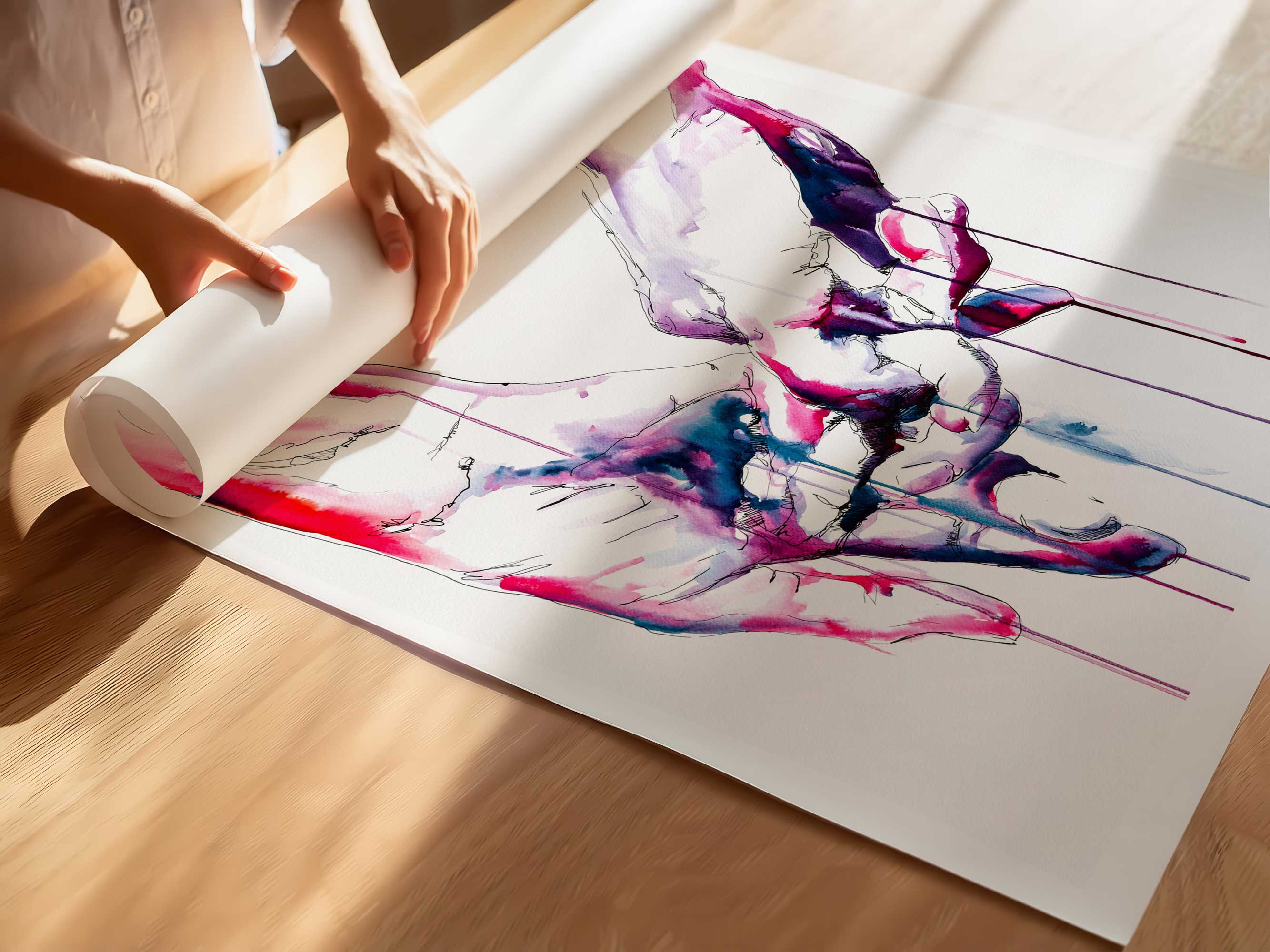 Simple Gesture of Love - Holding Hands - Love is Love - Art Print Artist Brenden Sanborn