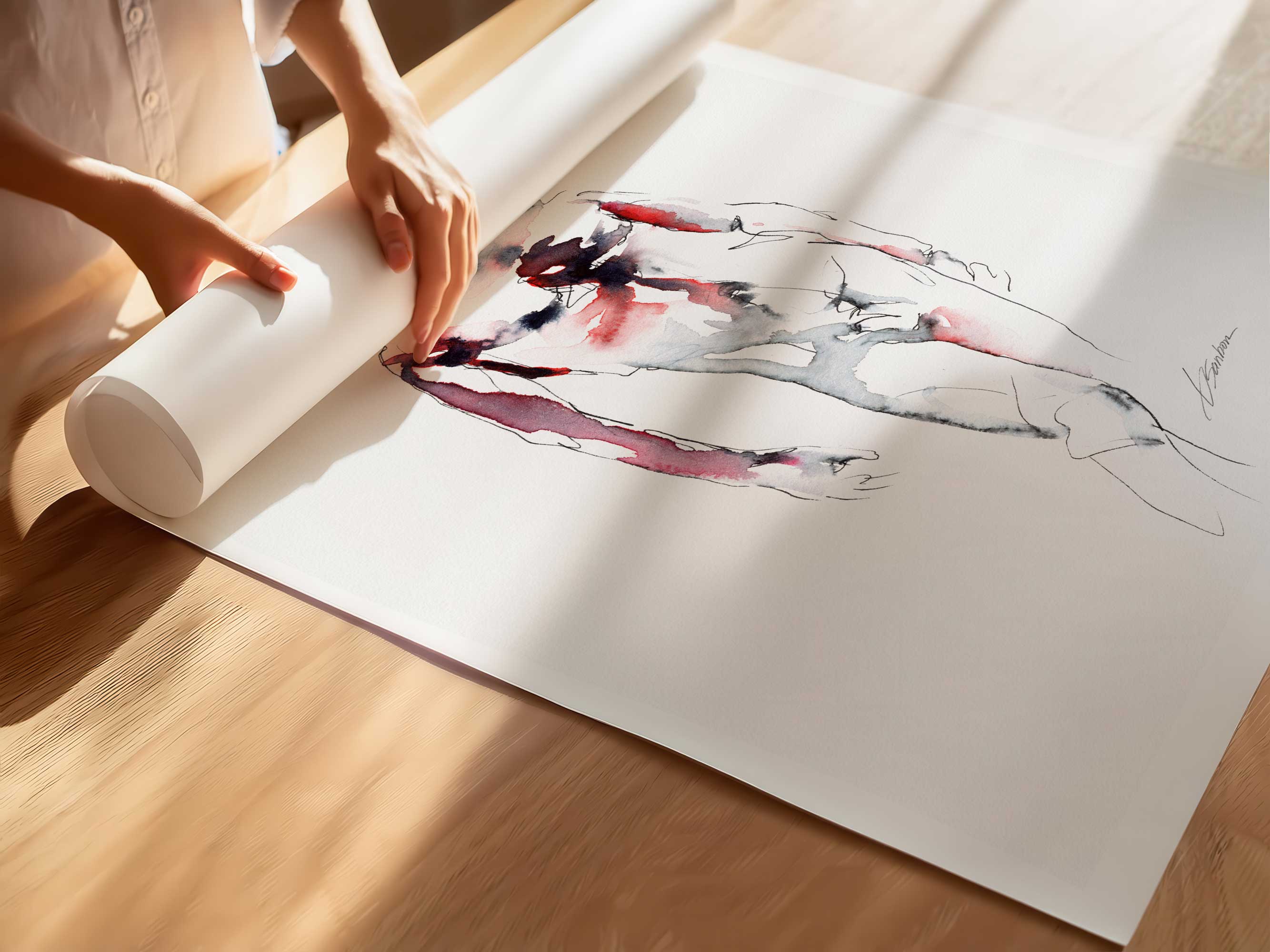 Male Figure in Effortless Motion - Art Print Artist Brenden Sanborn