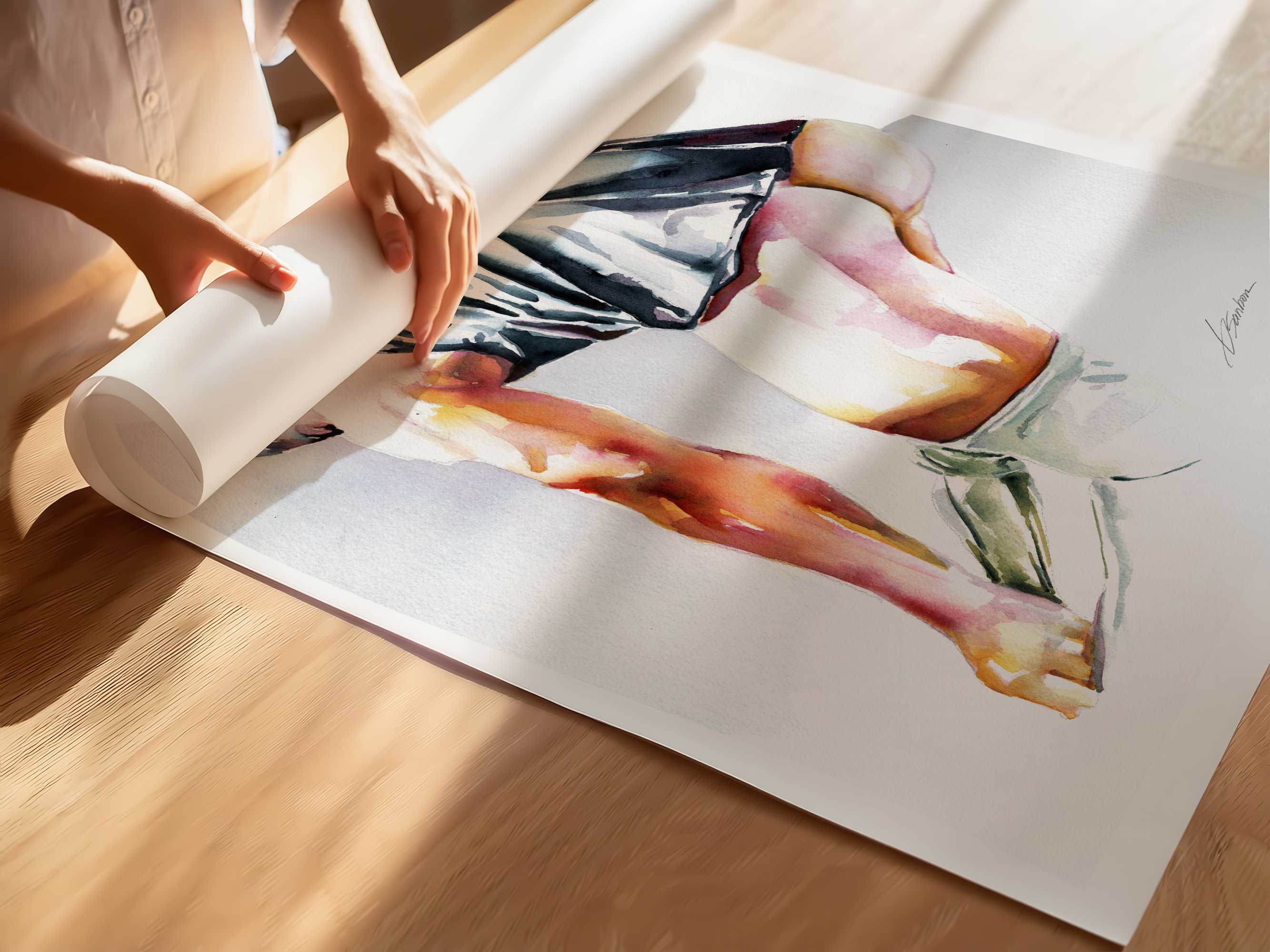 Half Dressed Bend and the Boldest Booty Peek – Art Print Artist Brenden Sanborn