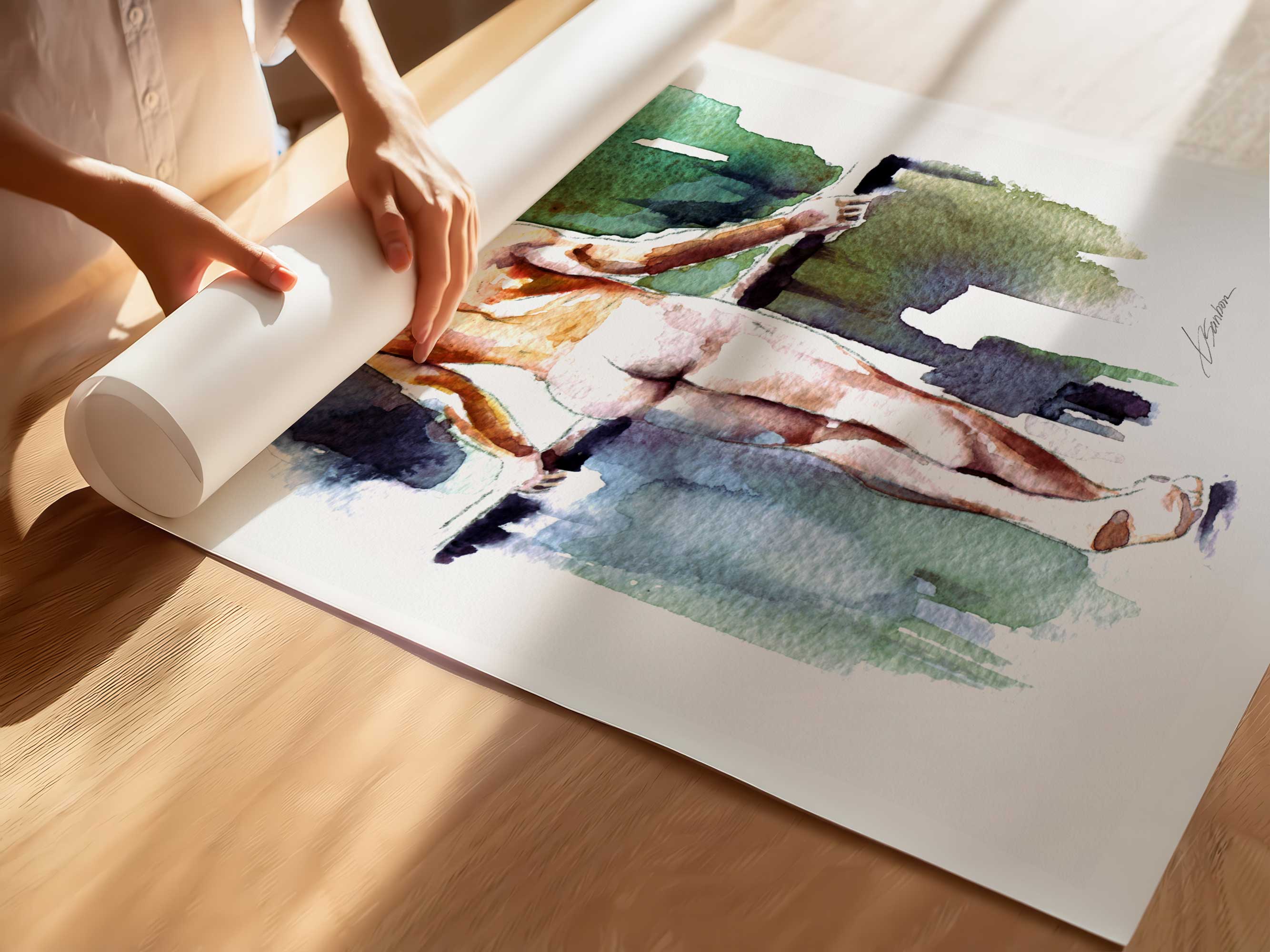 Barefoot by the Rail with a Soft Booty Glow – Art Print Artist Brenden Sanborn