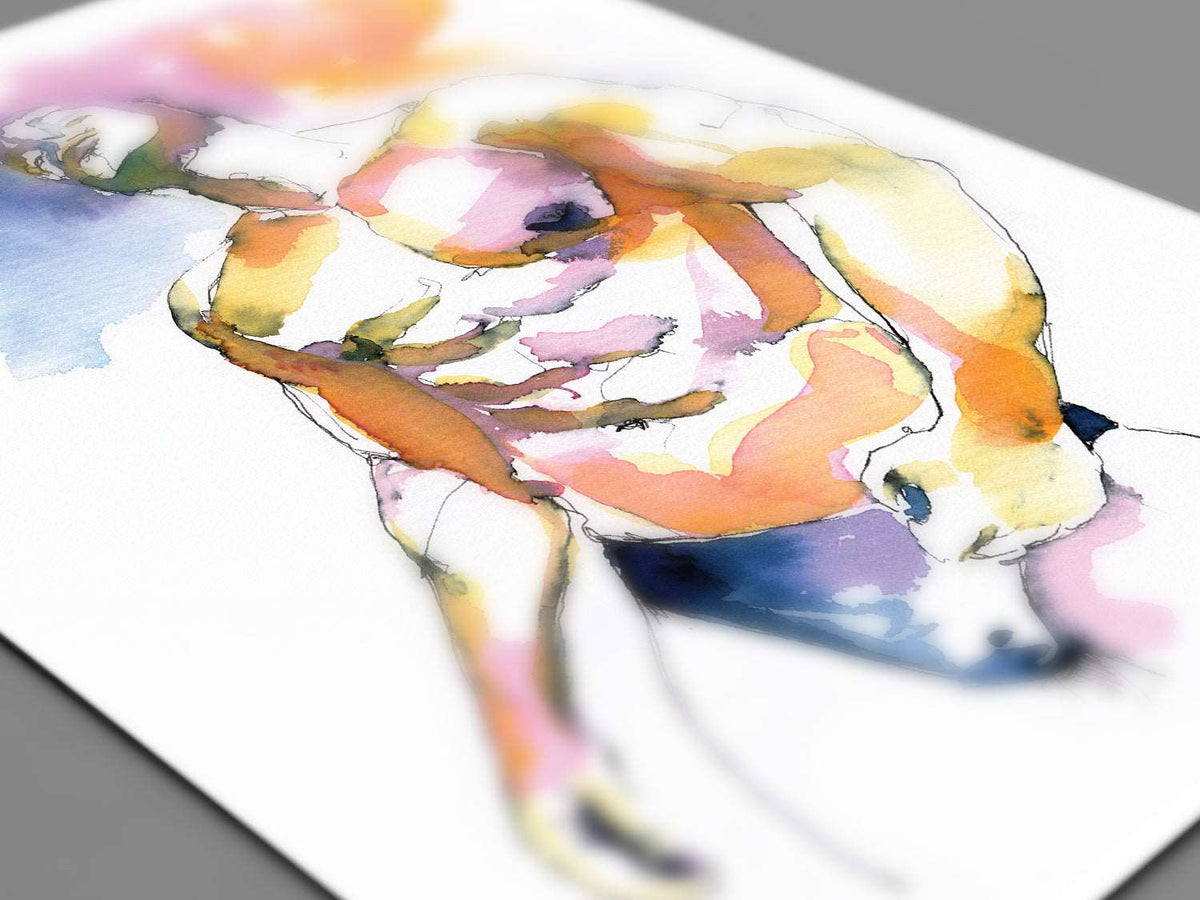 Azure Desires: Muscular Elegance in Blue Speedo - Original by Brenden Sanborn Artist Brenden Sanborn