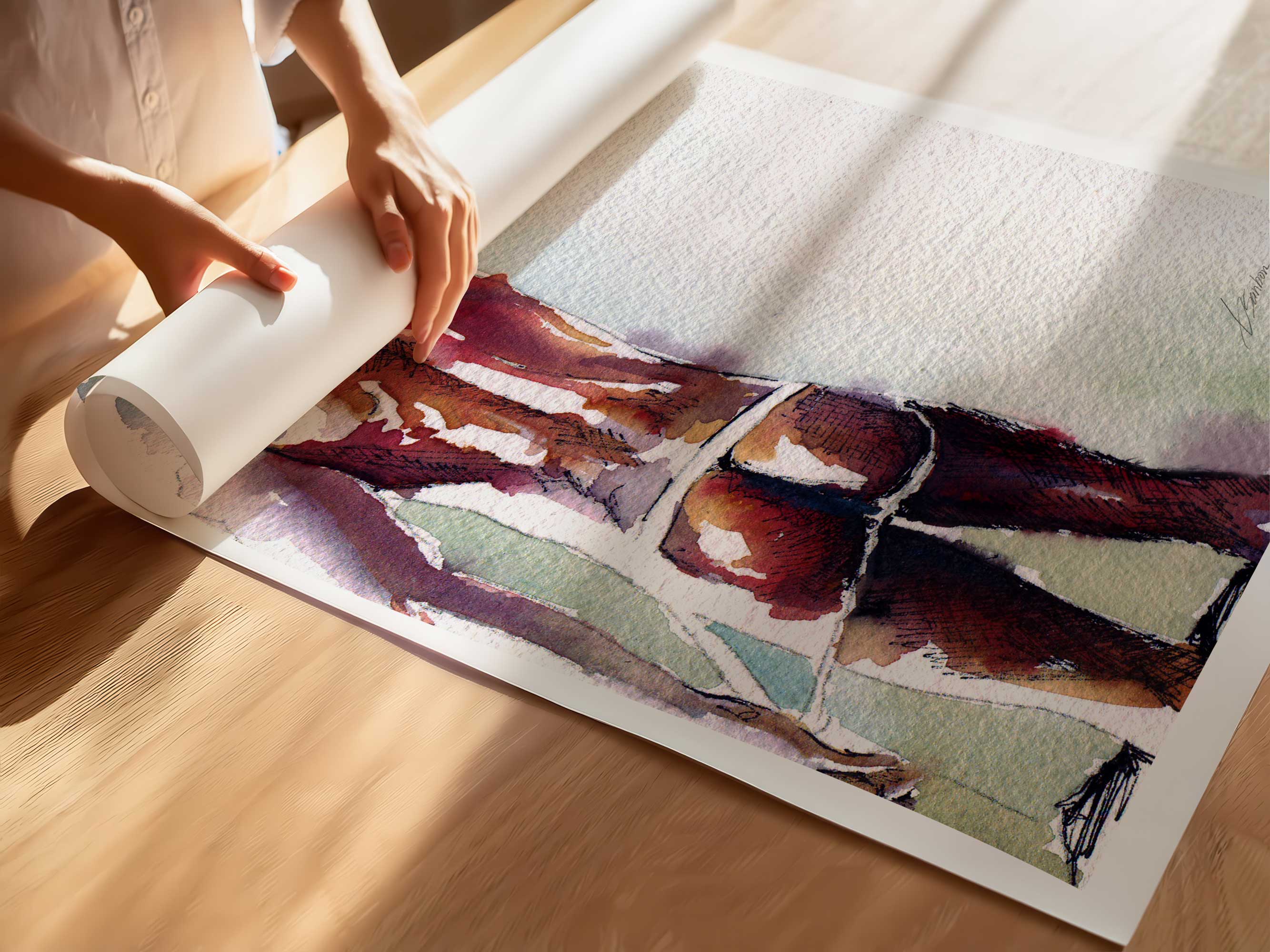 Standing the Morning Light in His Jockstrap - Art Print Artist Brenden Sanborn