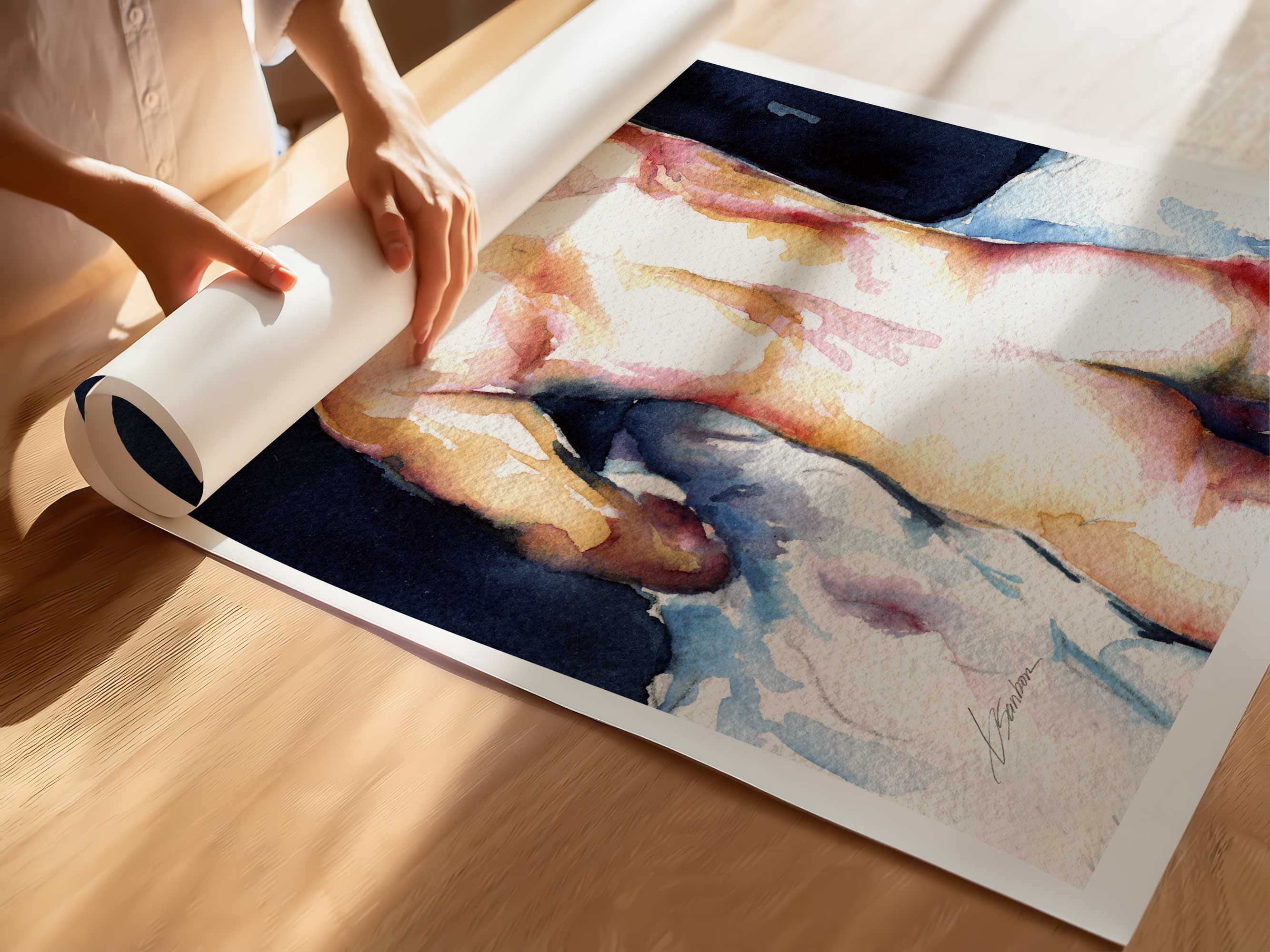Making the Bed - Art Print Artist Brenden Sanborn
