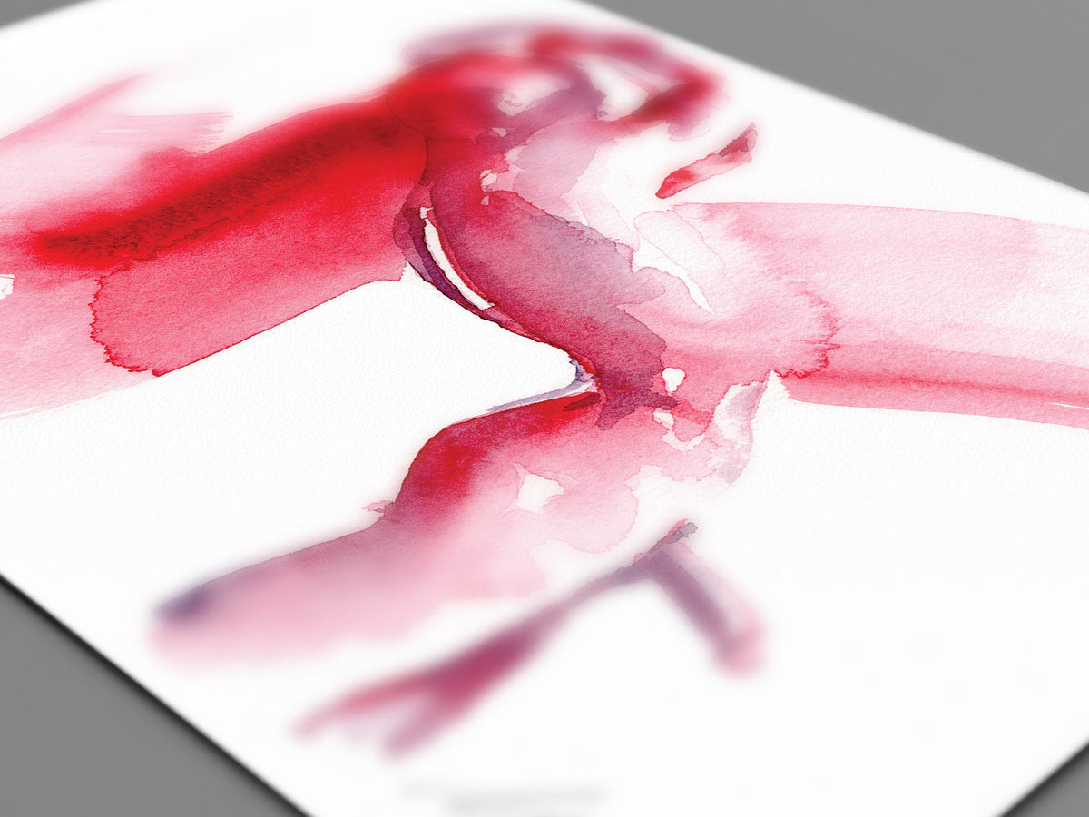 Rosy Embrace Abstract Nude - 6x9" Original Painting Artist Brenden Sanborn