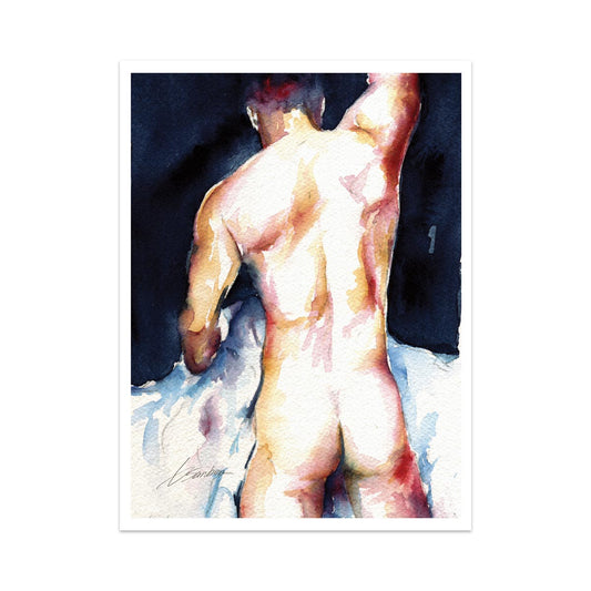 Making the Bed - Male Erotic Butt Art - Giclee Art Print