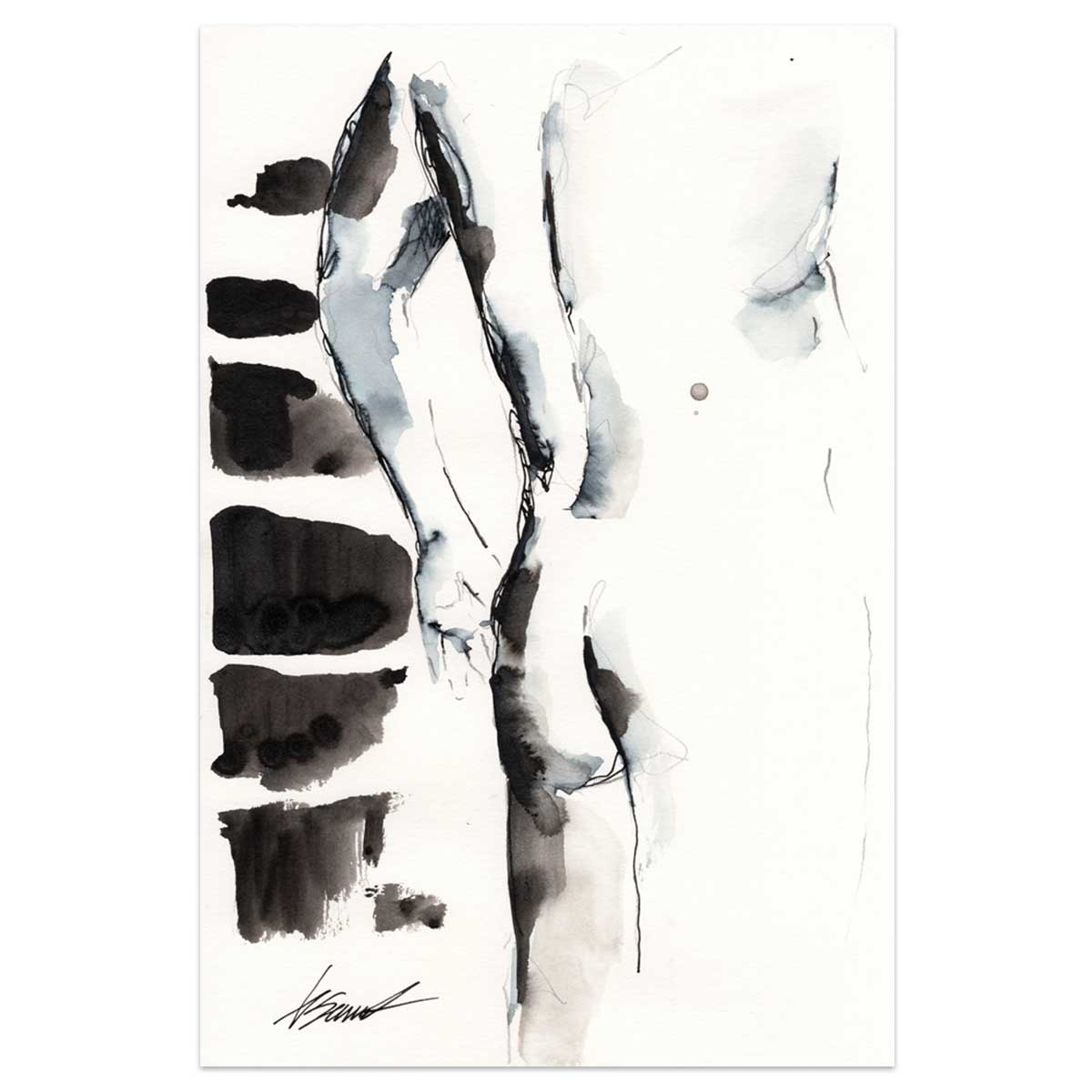 Half Remembered Pose – 6x9" Original Watercolor Artist Brenden Sanborn