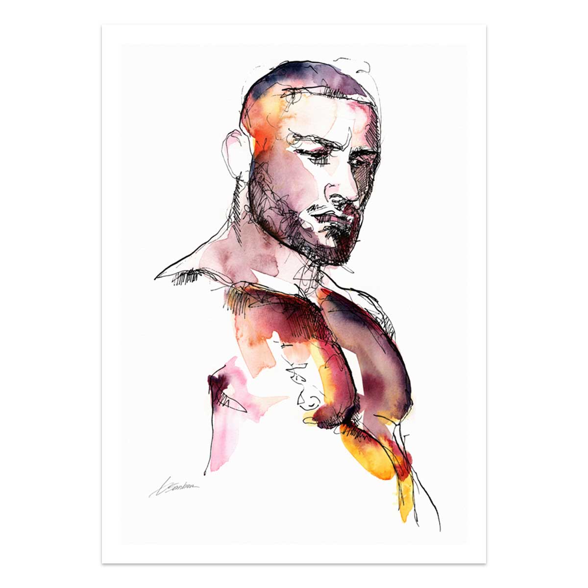 The Fire in His Gaze – Art Print Artist Brenden Sanborn