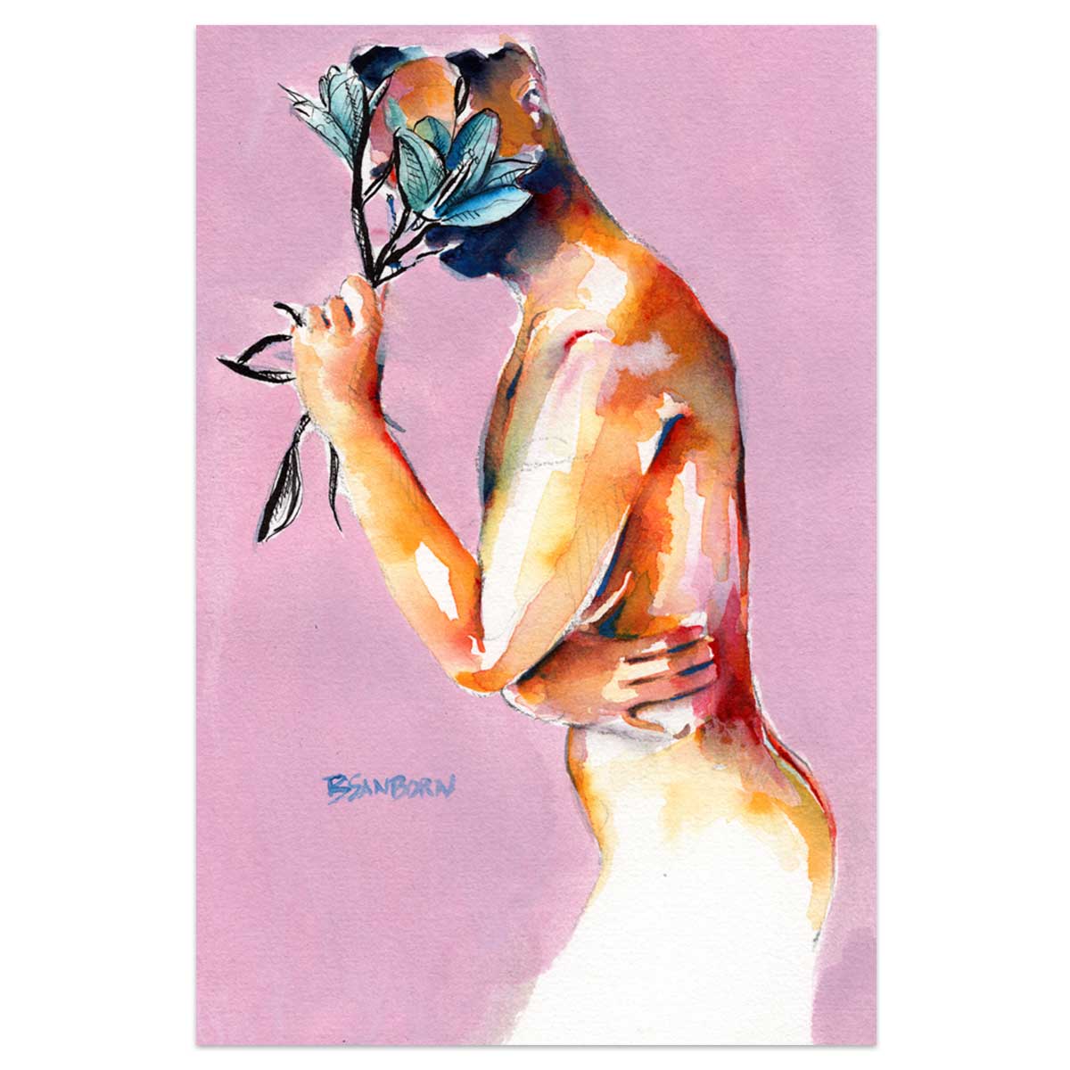 Soft Shields and Petals – 6x9" Original Watercolor Artist Brenden Sanborn