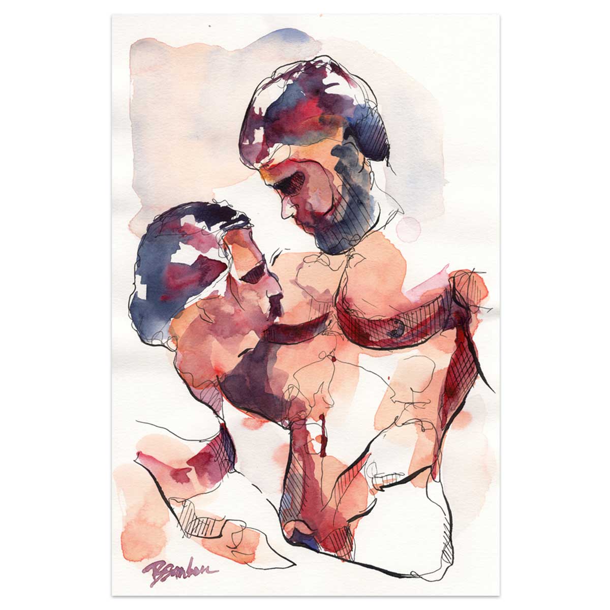 Close Enough to Breathe – 6x9" Original Watercolor Artist Brenden Sanborn