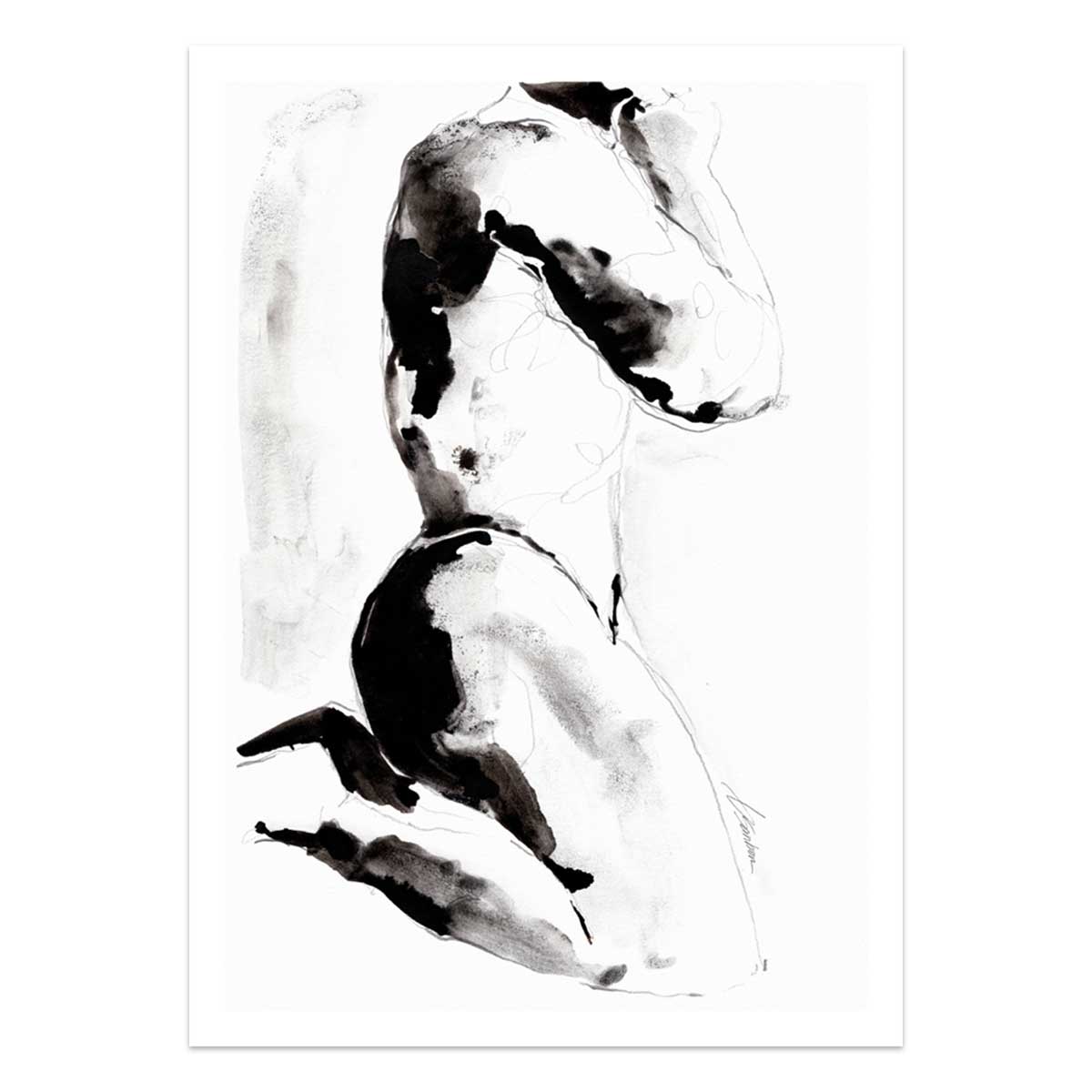 Kneel in Ink and Shadow – Art Print Artist Brenden Sanborn