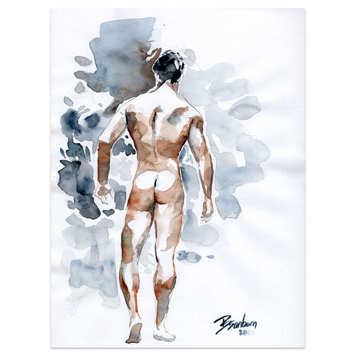 The Rear View - 9x12" Original Watercolor Painting Artist Brenden Sanborn