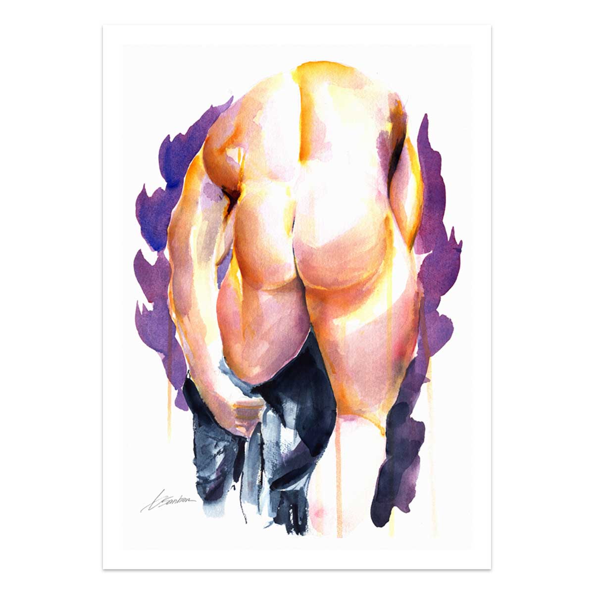 Golden Curves and Shadowed Desire – Art Print Artist Brenden Sanborn