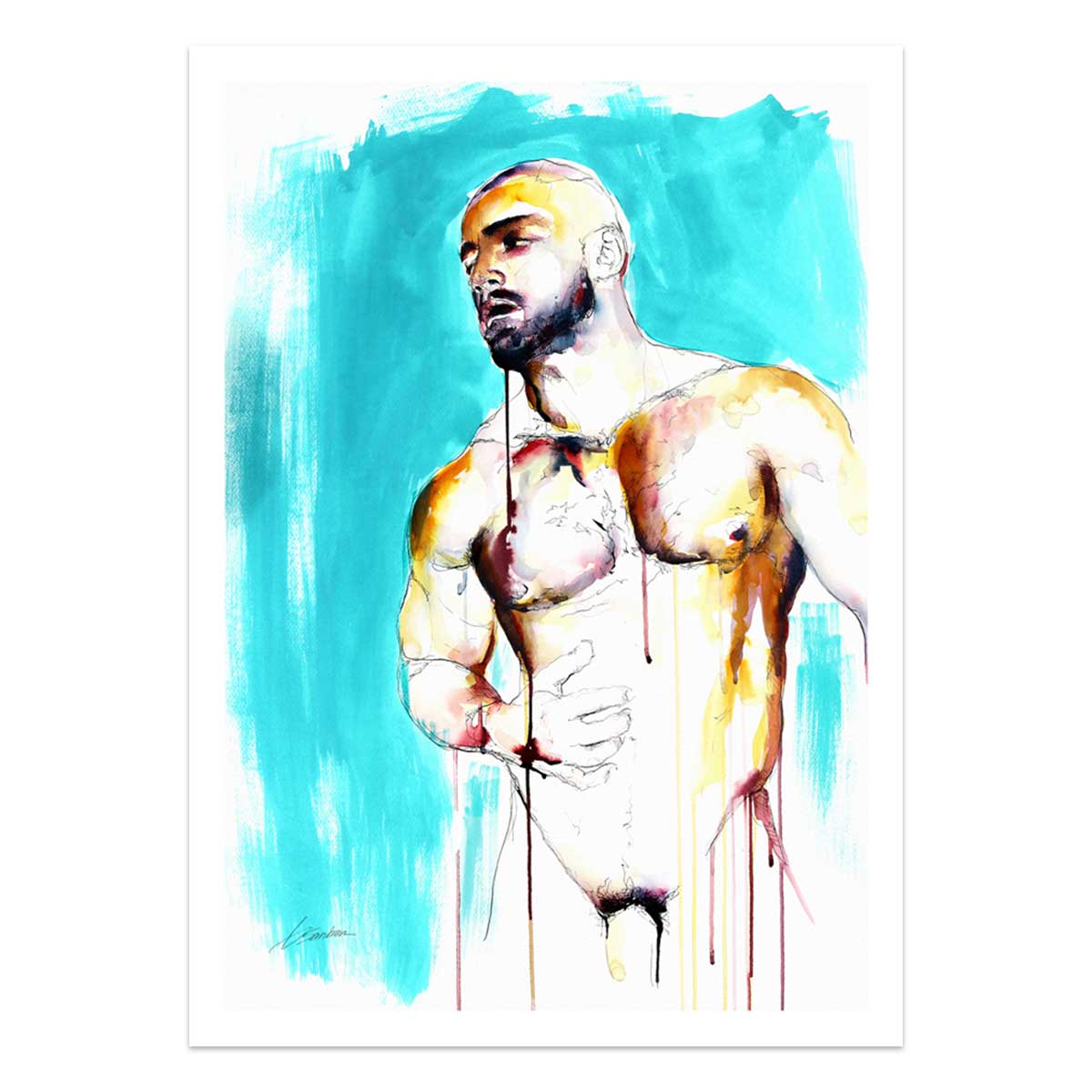 Bare Strength Muscles Carved in Light and Shadow - Art Print Artist Brenden Sanborn