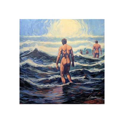 Oceanic Serenade - Nude Male Figures at Sea Giclee Art Print