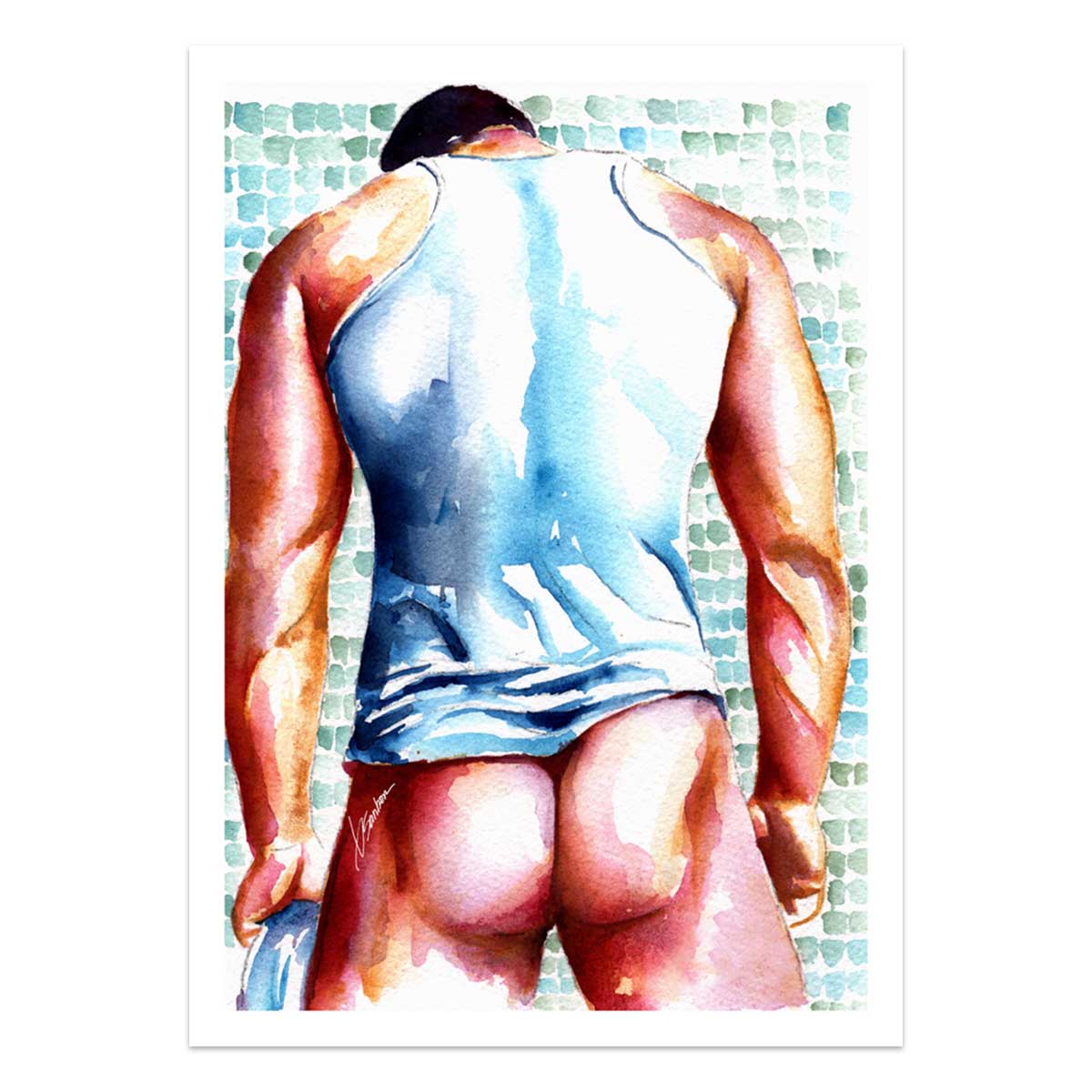 In the Locker Room After the Game - Art Print Artist Brenden Sanborn