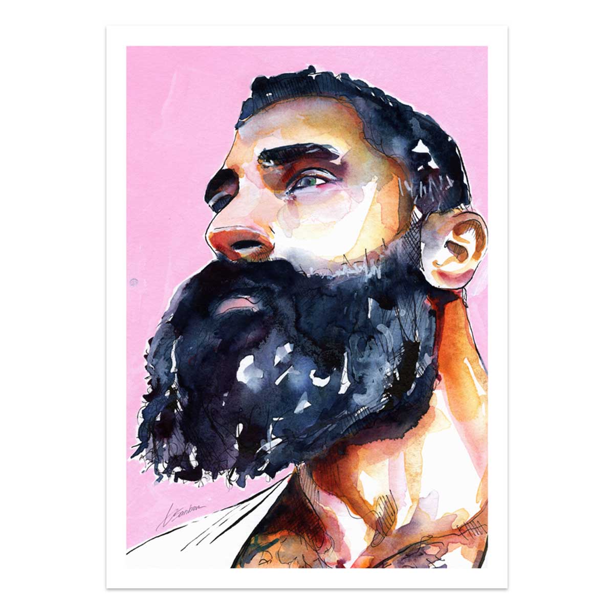 The Gaze Beneath the Beard – Art Print Artist Brenden Sanborn