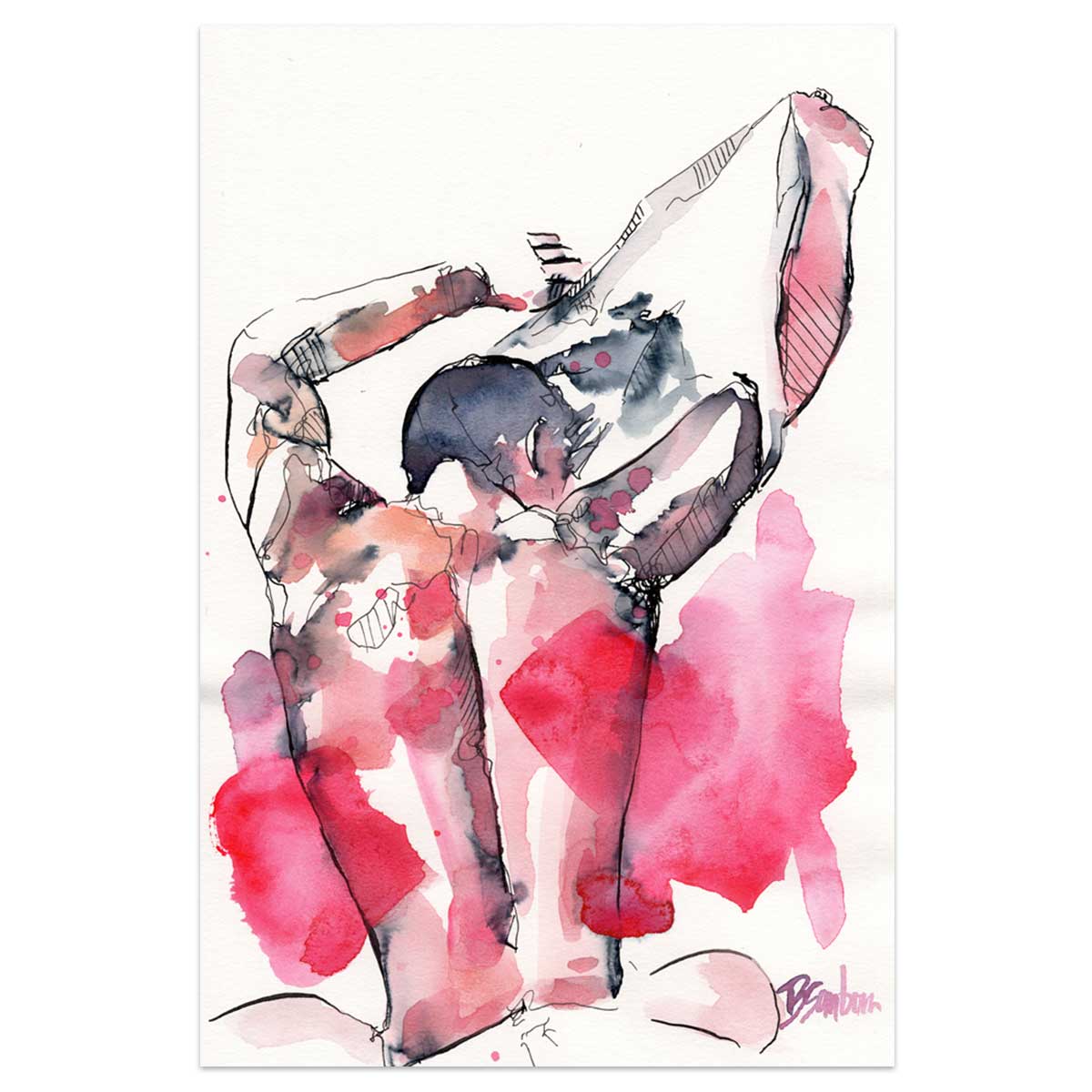 With One Motion – 6x9" Original Watercolor Artist Brenden Sanborn
