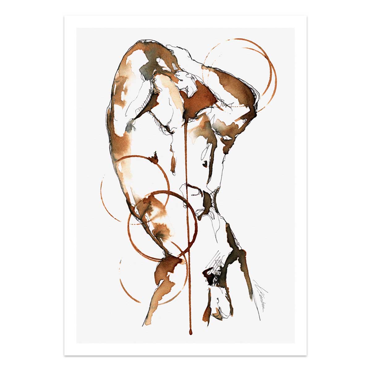 Curved Torso Wrapped in Circles - Art Print Artist Brenden Sanborn