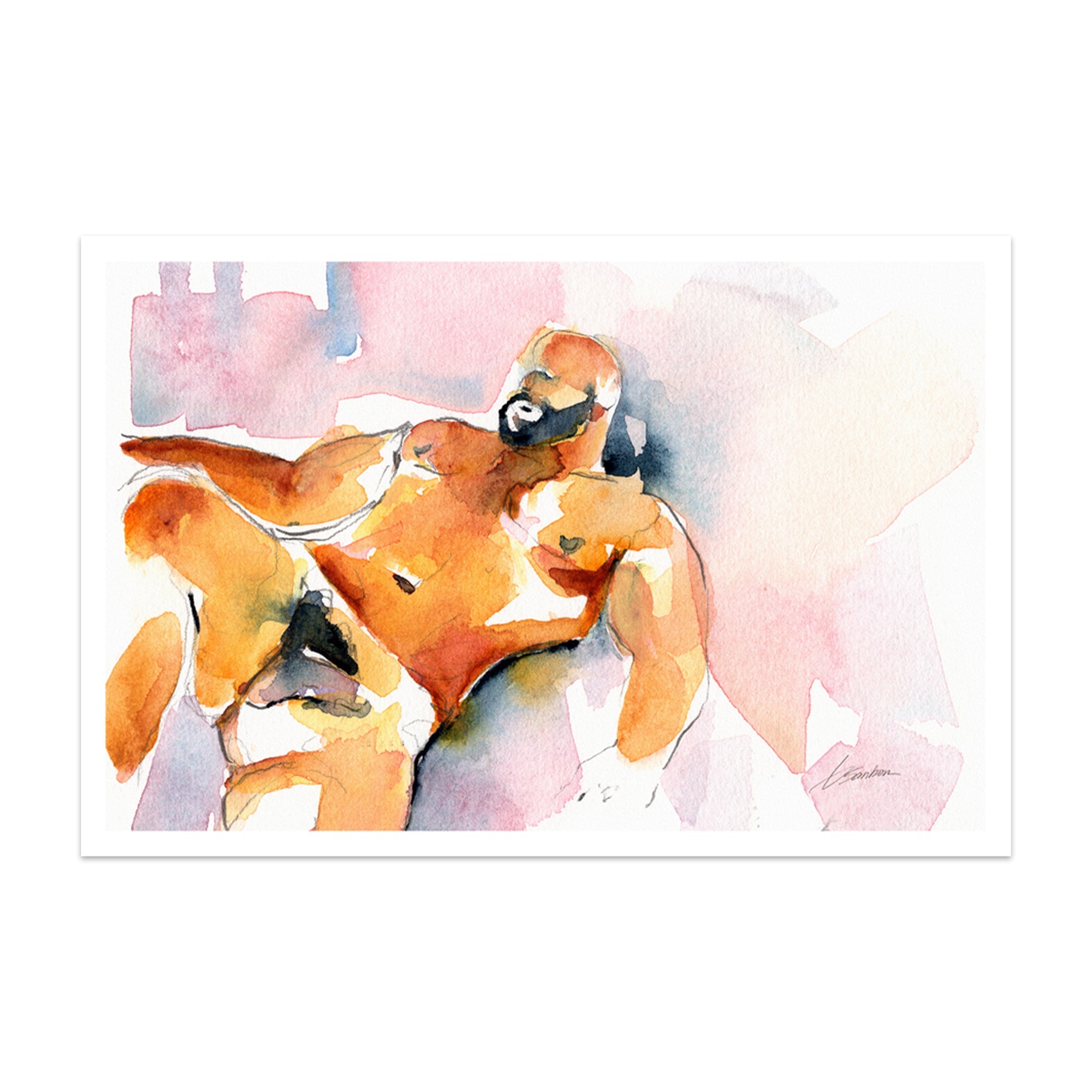 Bear Figure in Restful Repose - Art Print Artist Brenden Sanborn