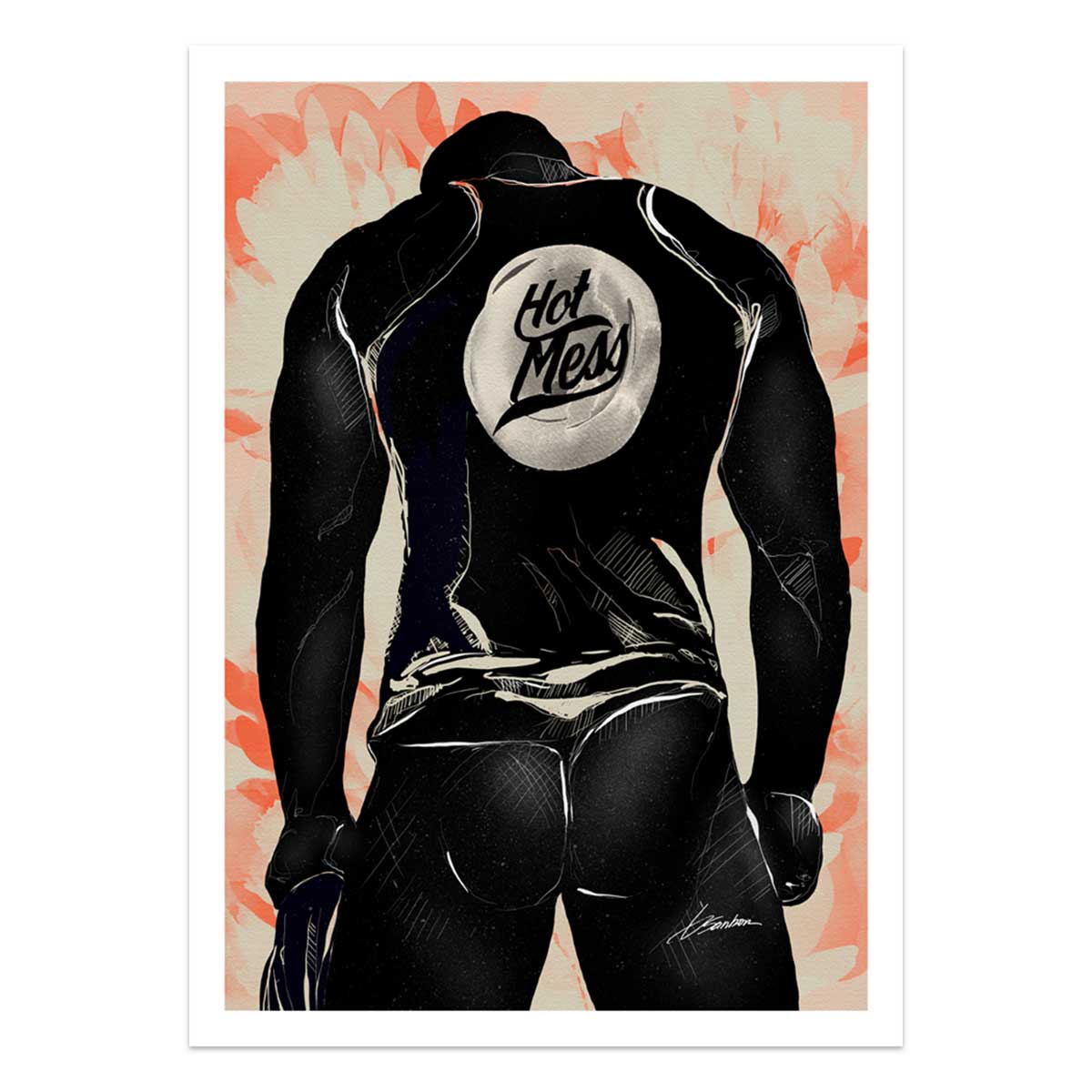 It's a Hot Mess Male Art - Art Print Artist Brenden Sanborn