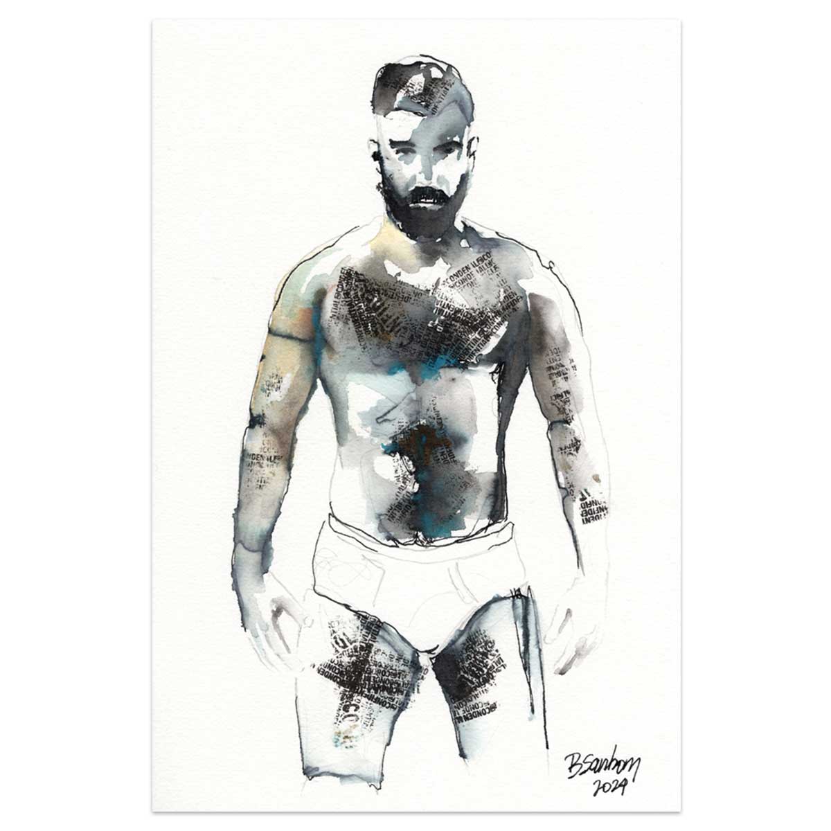 Printed On Me – 6x9" Original Ink & Watercolor Artist Brenden Sanborn