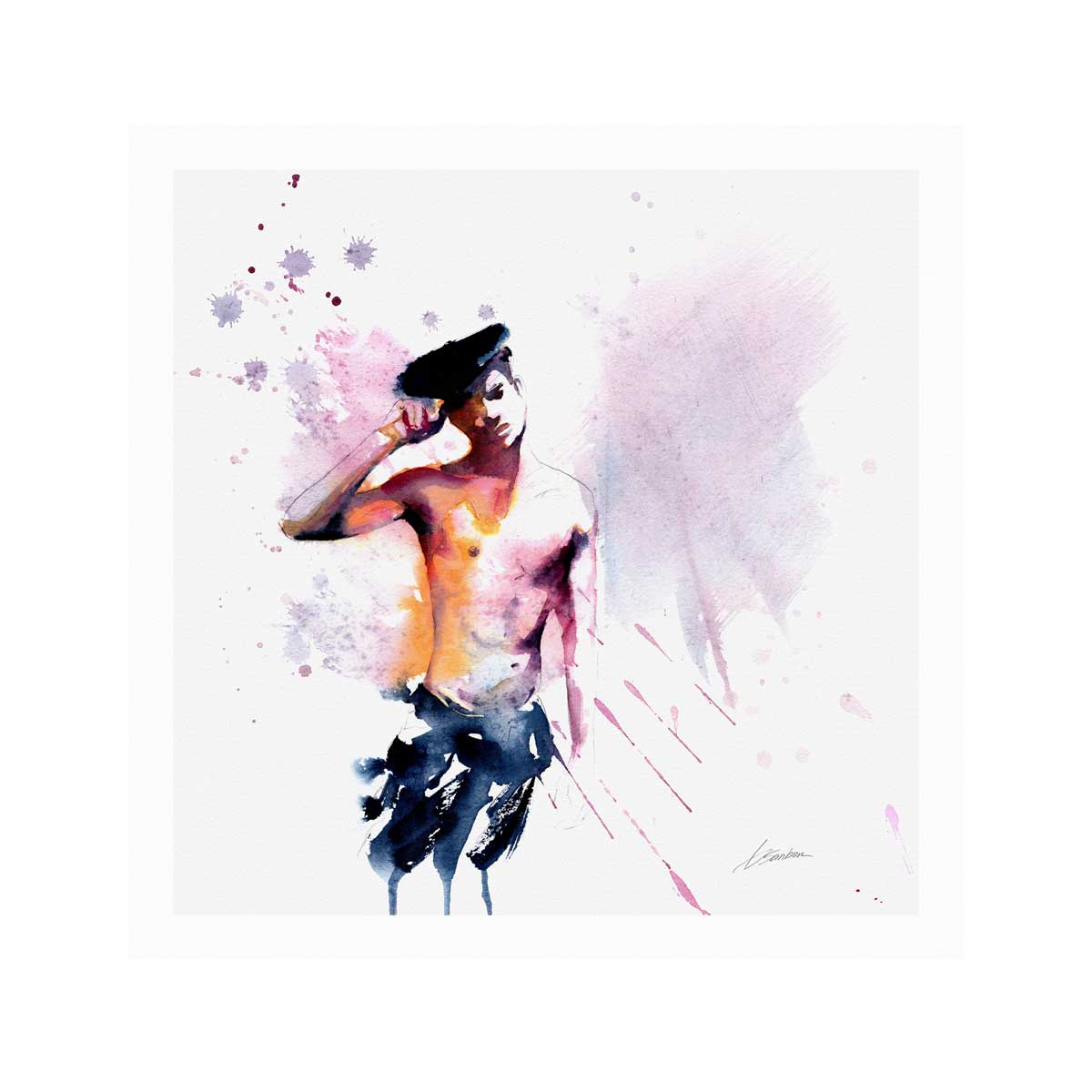 Flirt in a Beret – Art Print Artist Brenden Sanborn
