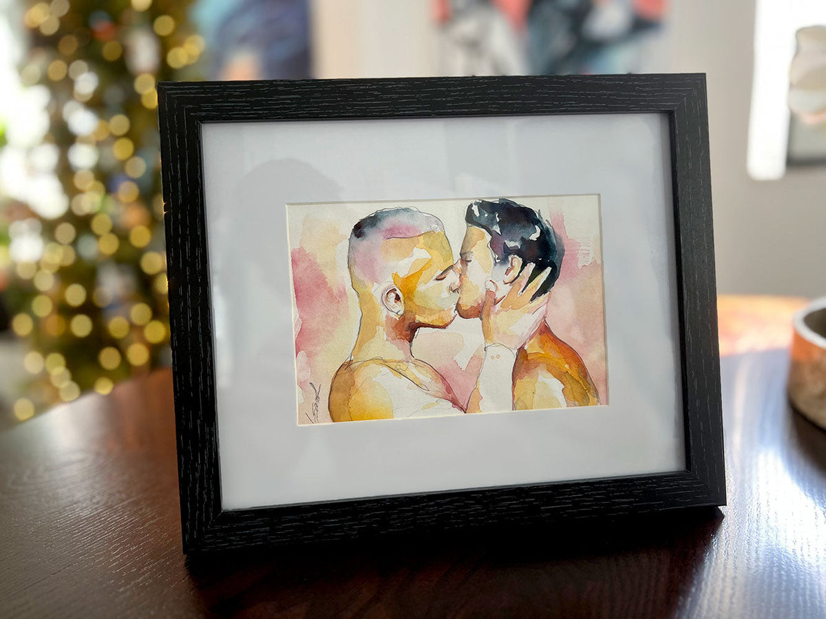 The Strength of Our Love - Kiss - Original Watercolor Painting Artist Brenden Sanborn