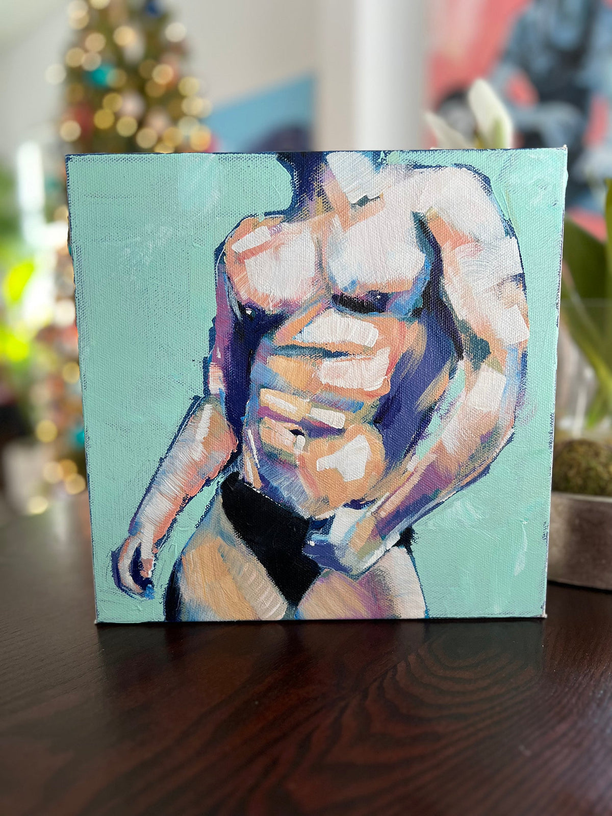 Muscular Male Body in Speedo - Original Acrylic Painting Artist Brenden Sanborn