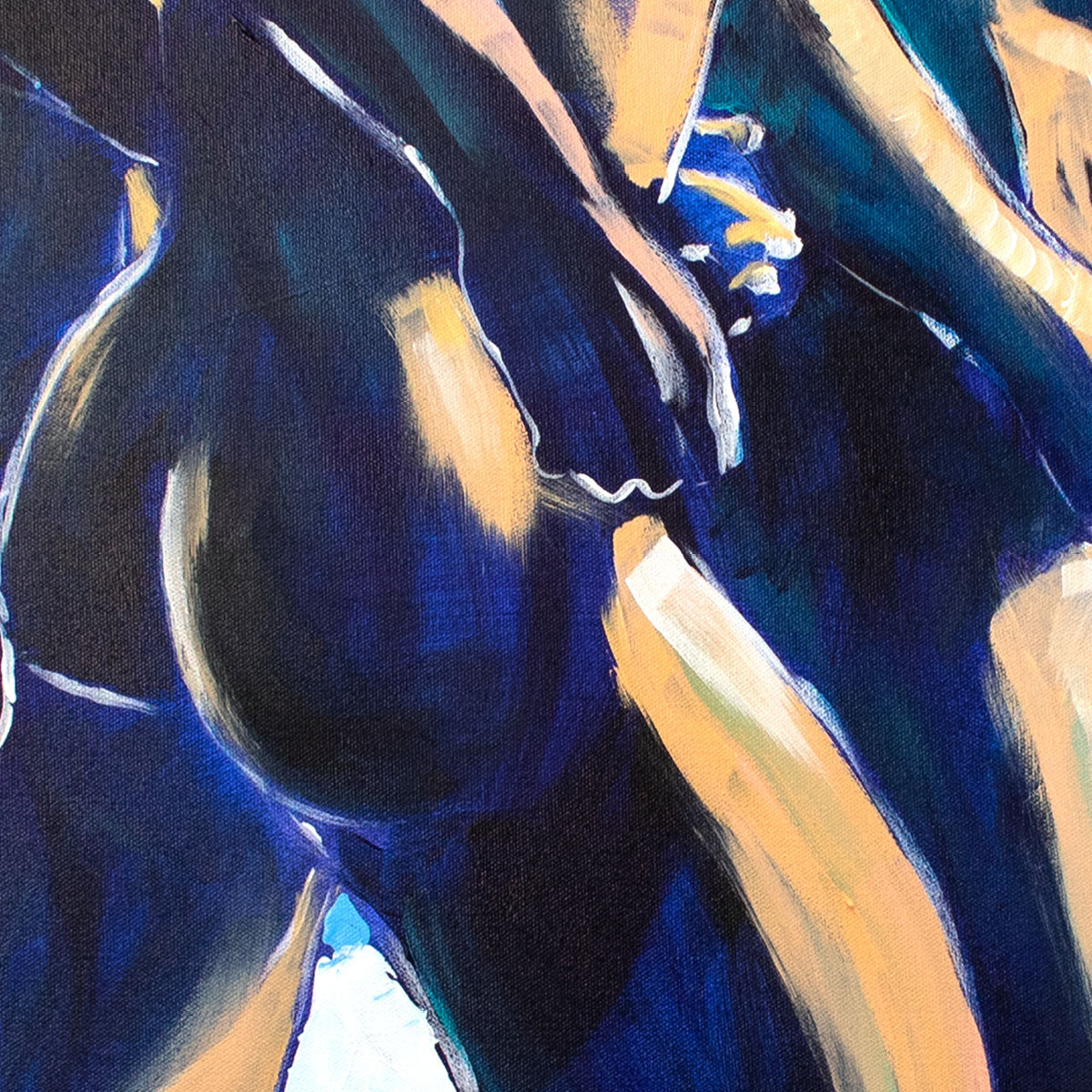 Peaches on the Beach - Male Runners Nude - Original Acrylic Painting Artist Brenden Sanborn