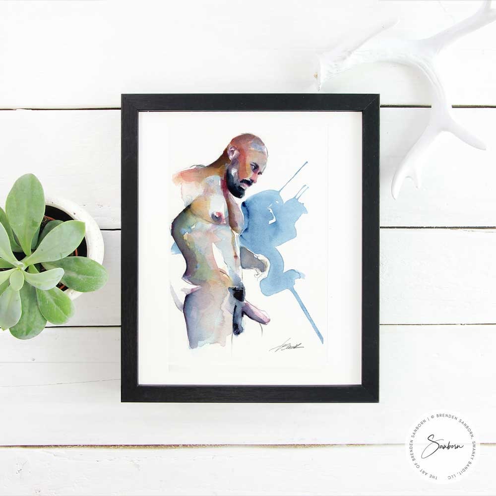 His Thoughts Excited Him - Original Watercolor Painting Artist Brenden Sanborn