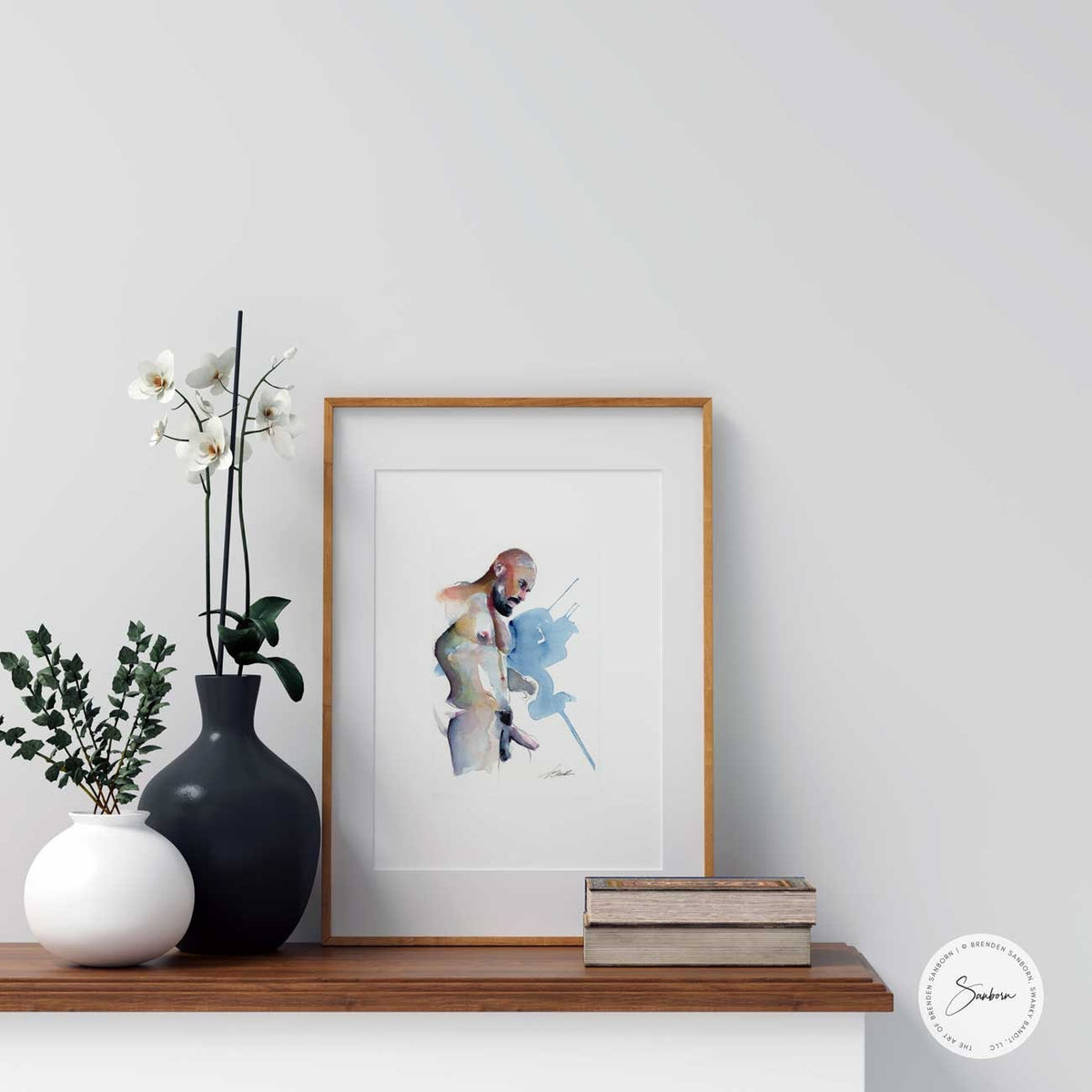 His Thoughts Excited Him - Original Watercolor Painting Artist Brenden Sanborn