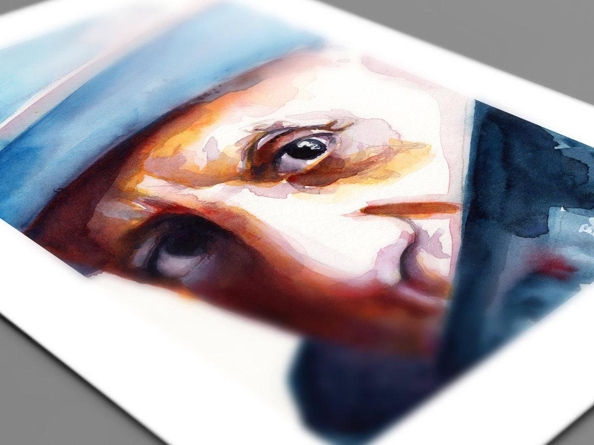 Pablo Picasso in Blue Hat - Original Watercolor Painting Artist Brenden Sanborn