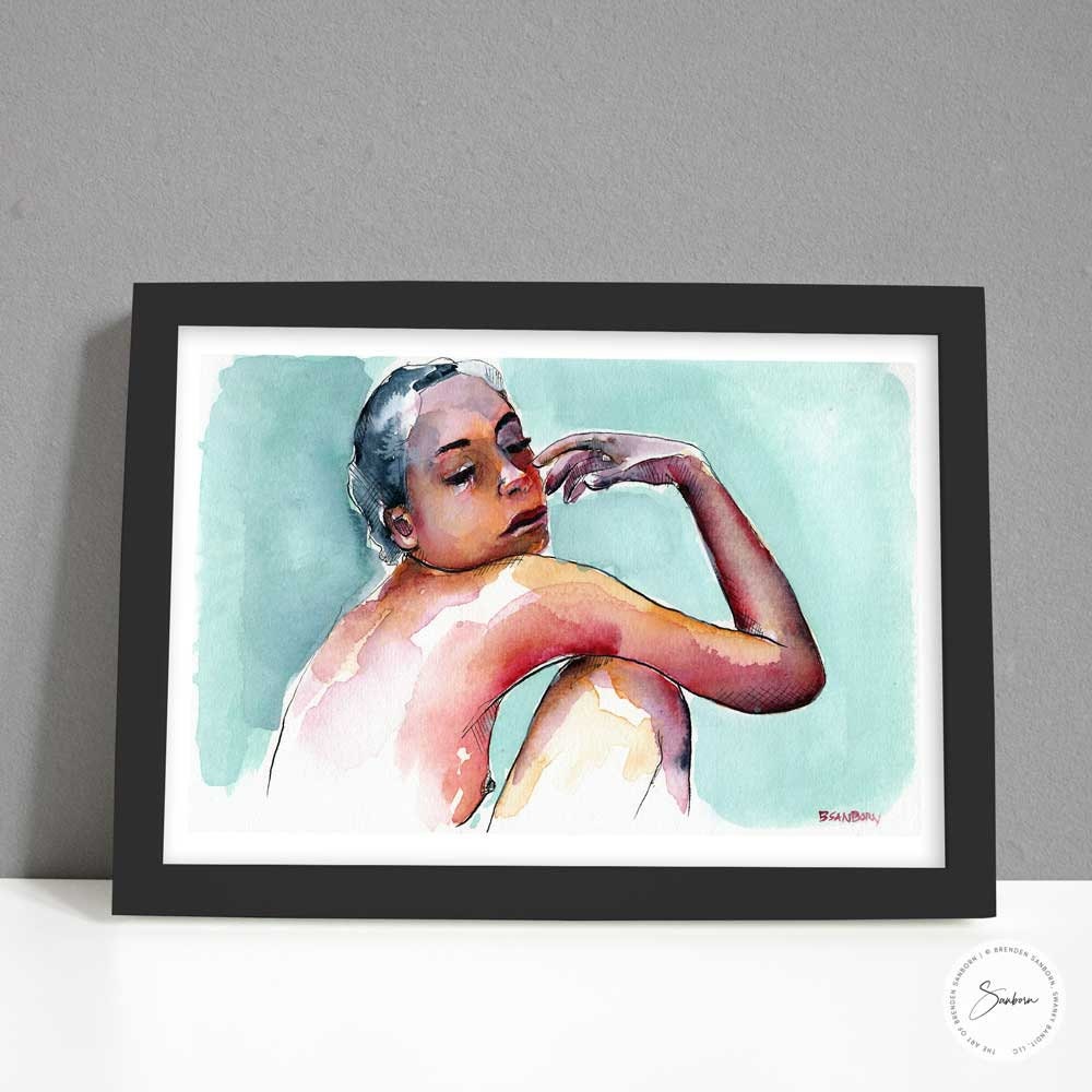 She Dreams of Yesterday - Original Watercolor Painting Artist Brenden Sanborn