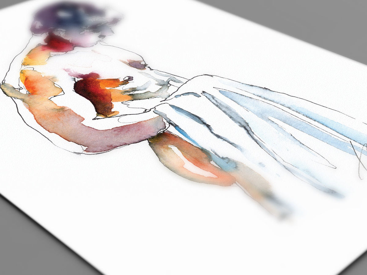 Dropping the Towel - Original Watercolor Painting Artist Brenden Sanborn