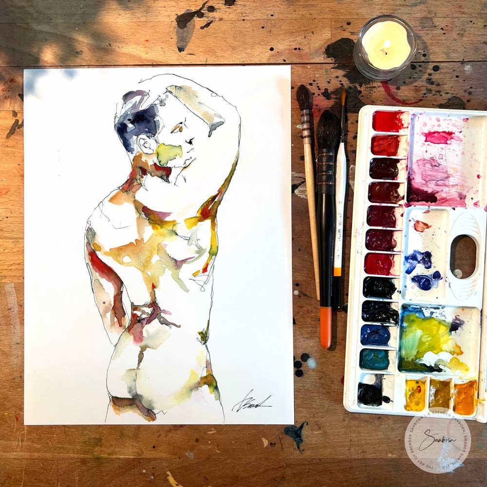 He Reached for Moment - Original Watercolor Painting Artist Brenden Sanborn