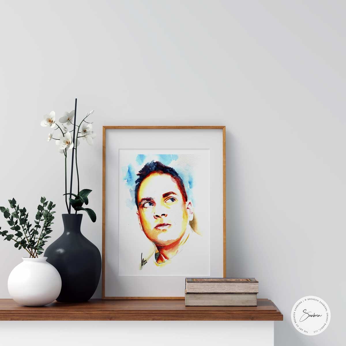 Self Portrait Artist Brenden Sanborn - Original Watercolor Painting Artist Brenden Sanborn
