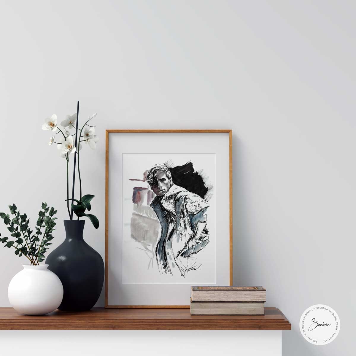 I Saw Him in London - Original Ink on Paper Artist Brenden Sanborn