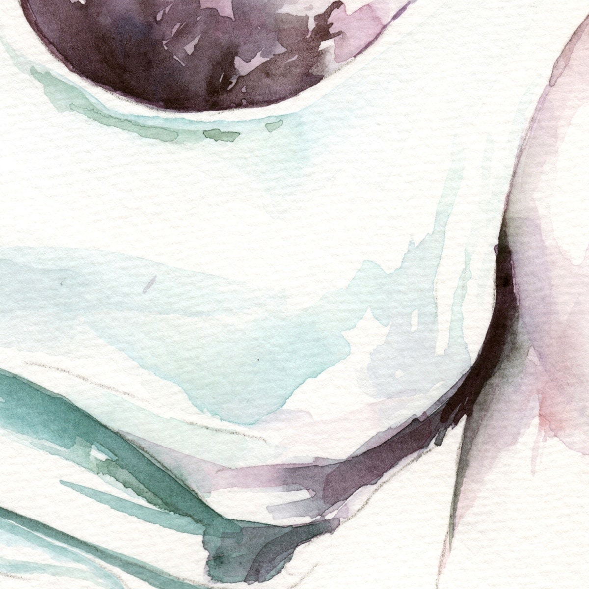 Watercolor Portrait of Handsome Bearded Man in White Tank Top Artist Brenden Sanborn