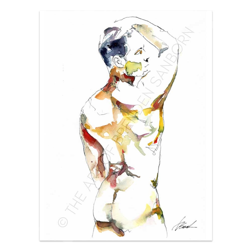 He Reached for Moment - Original Watercolor Painting Artist Brenden Sanborn