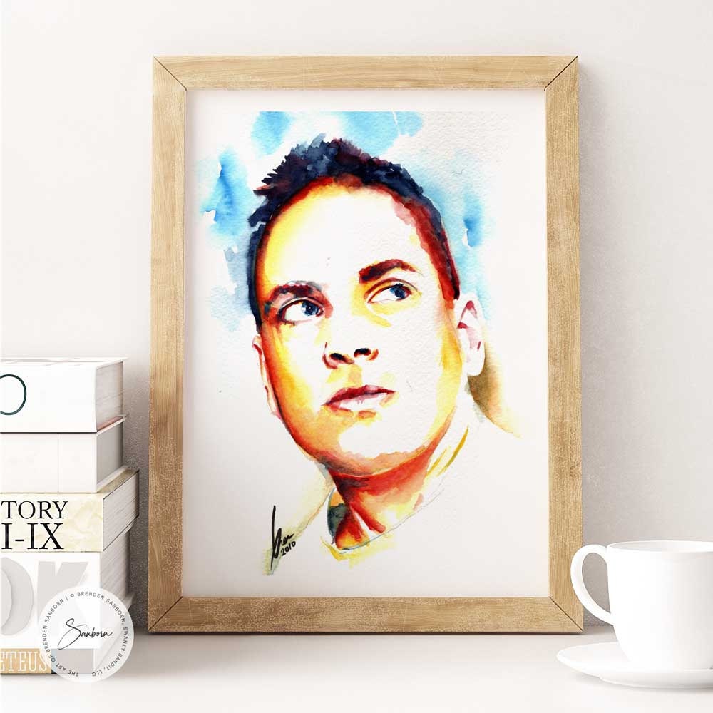 Self Portrait Artist Brenden Sanborn - Original Watercolor Painting Artist Brenden Sanborn