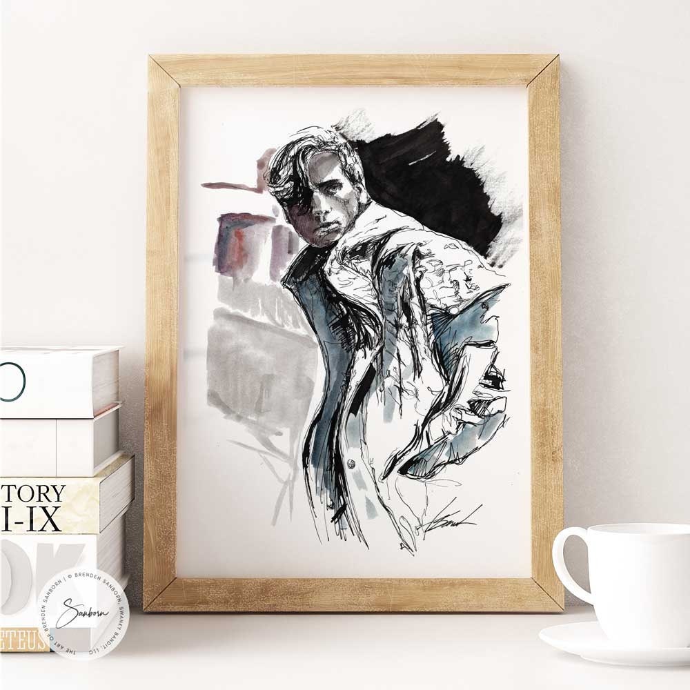 I Saw Him in London - Original Ink on Paper Artist Brenden Sanborn