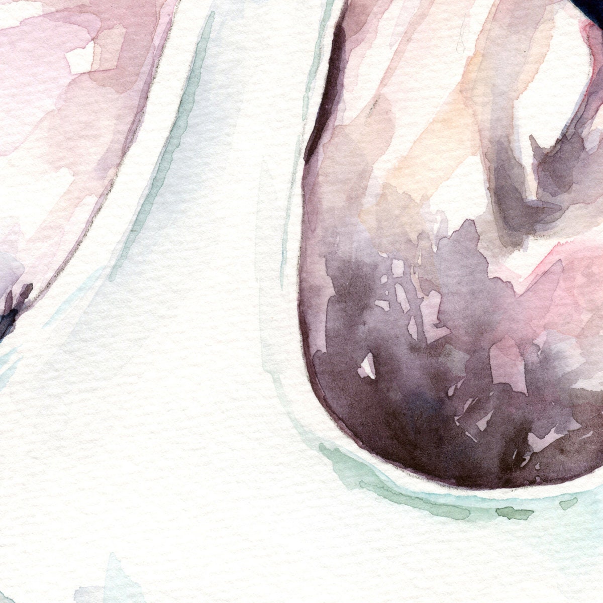 Watercolor Portrait of Handsome Bearded Man in White Tank Top Artist Brenden Sanborn