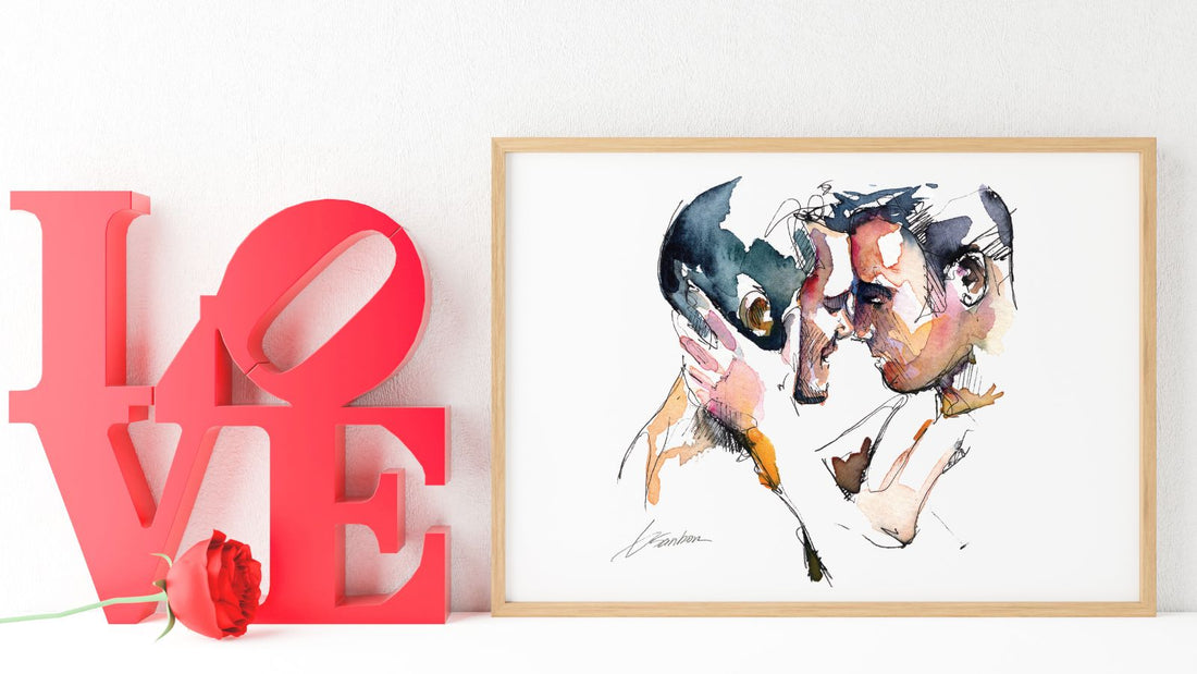Valentine's Day with Male Nude Watercolor: Inclusive and Empowering Decor for Your Home